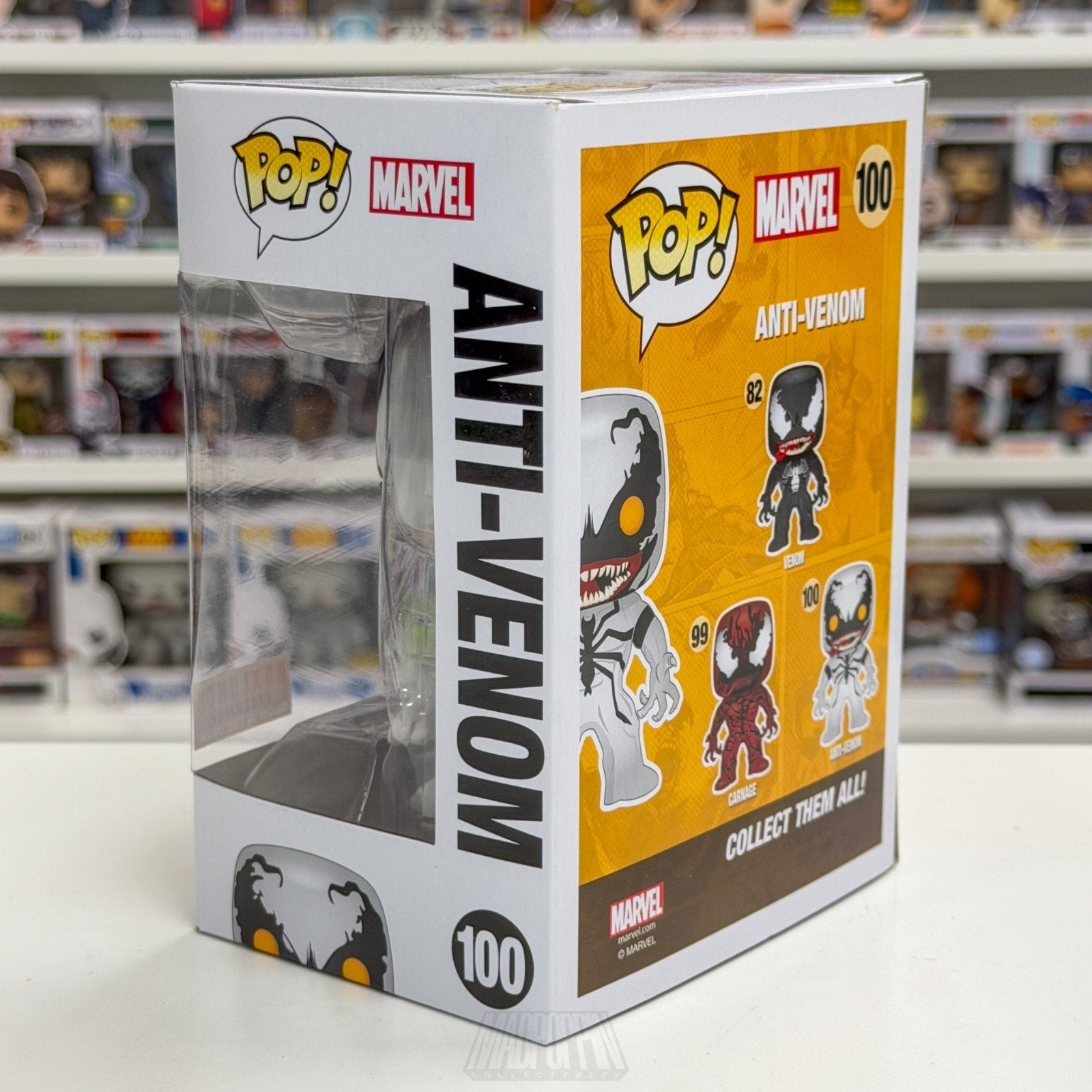 Funko Pop Marvel Anti-Venom Glow BoxLunch 100 Symbiote Spider-Man Vinyl Figure
