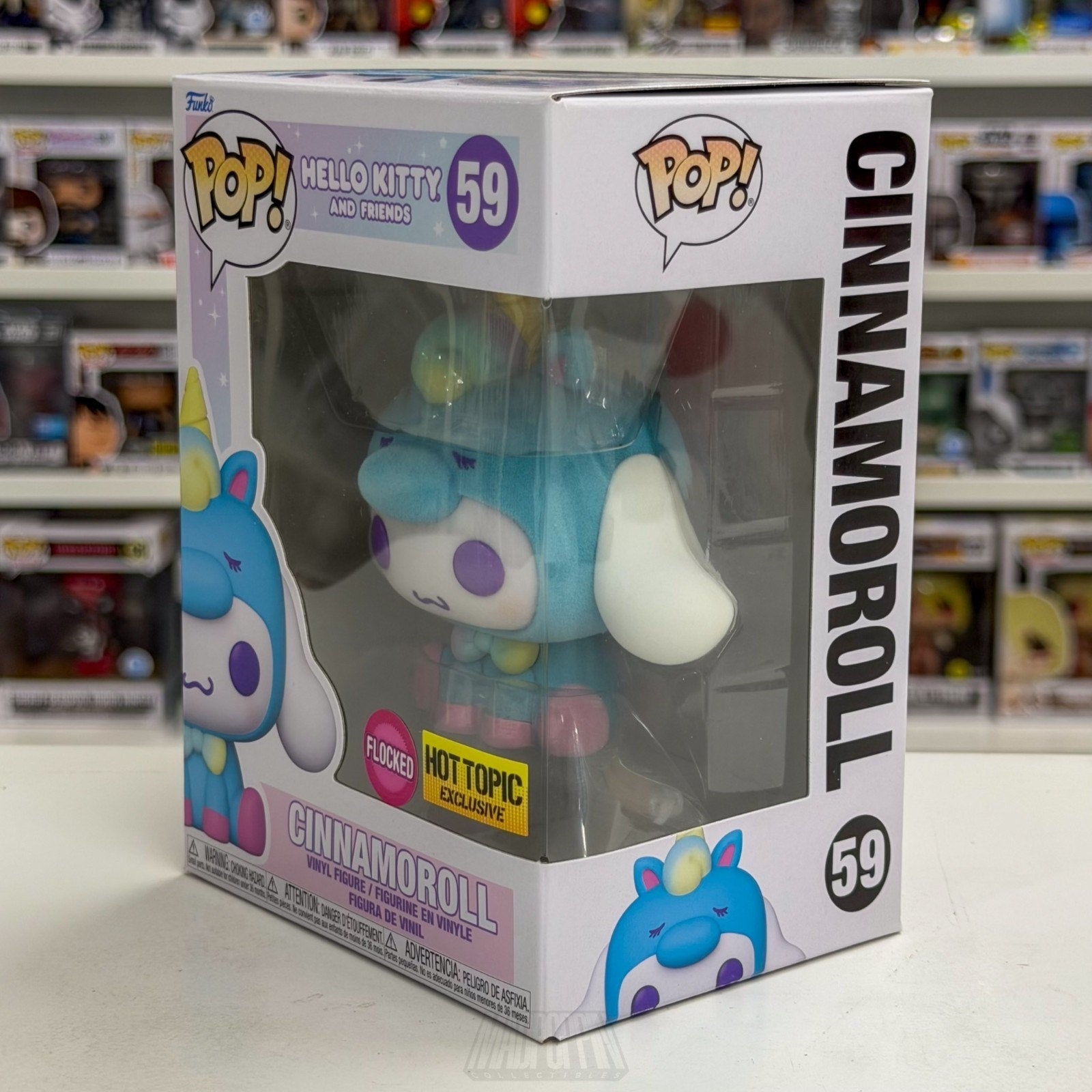 Funko Pop Sanrio Hello Kitty & Friends Cinnamoroll Flocked Hot Topic 59 Kawaii