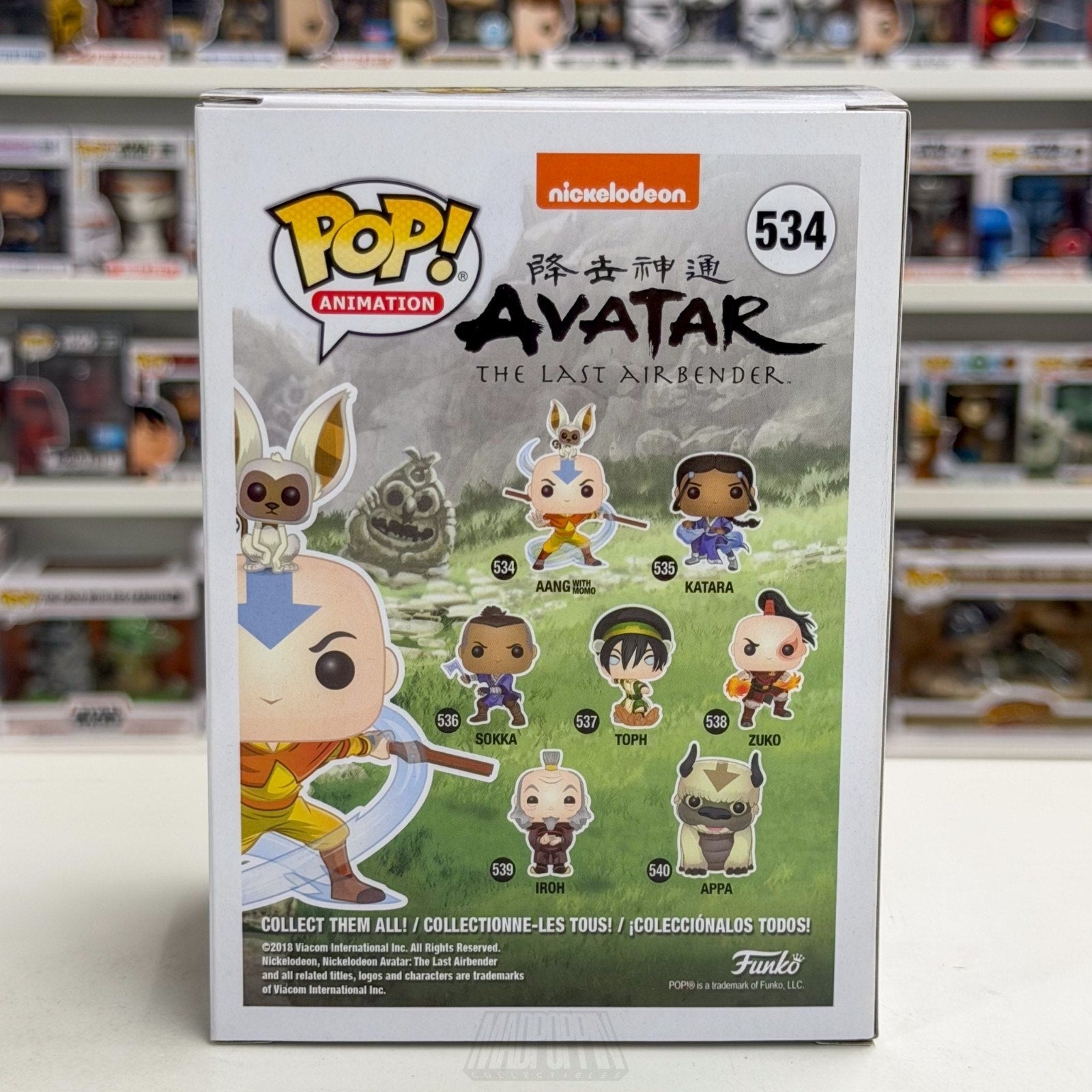 Funko Pop Animation Nickelodeon Avatar Last Airbender Aang w/Momo 534 Toy Figure