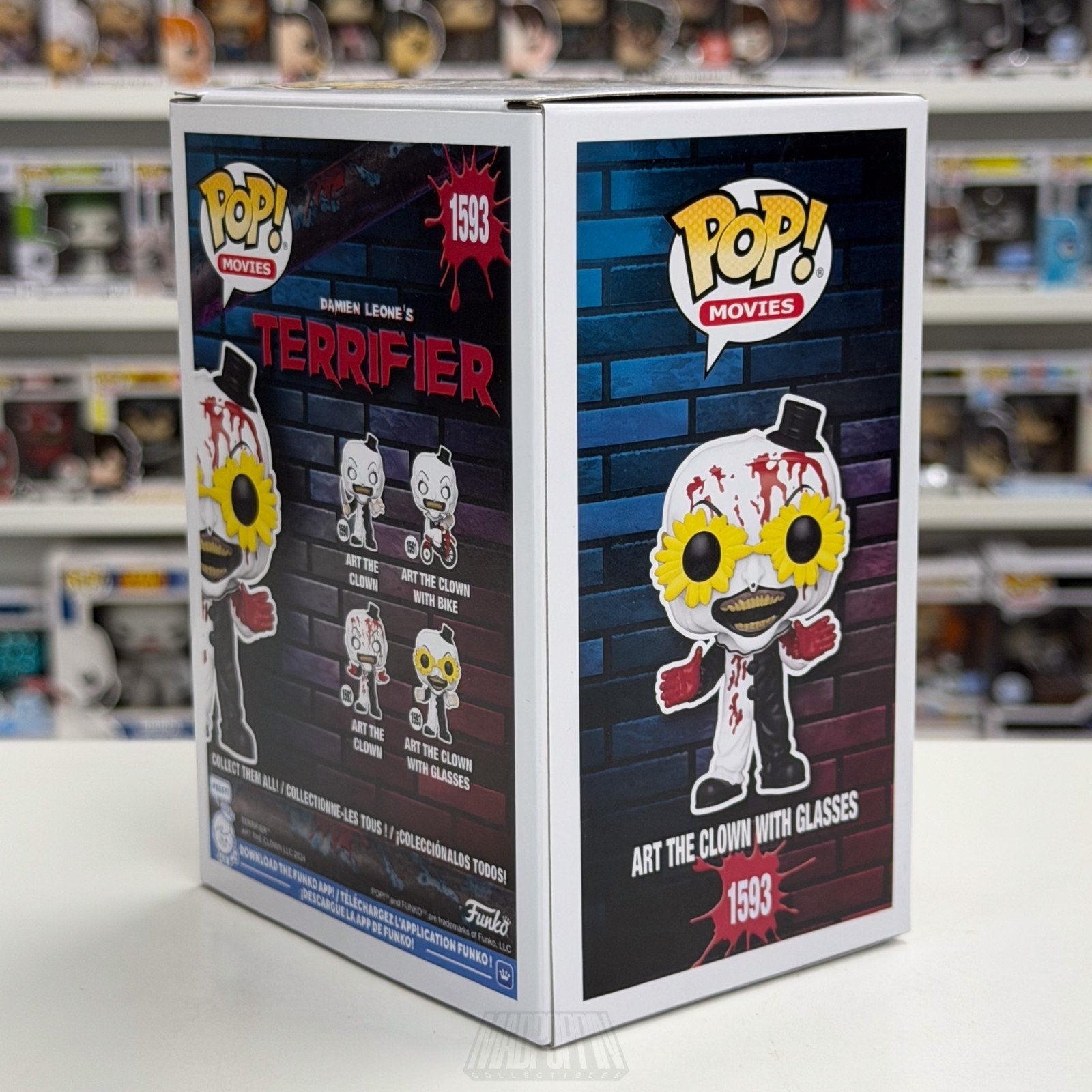 Funko Pop Movies Terrifier Art the Clown w/Glasses 1593 Horror Gore Vinyl Figure