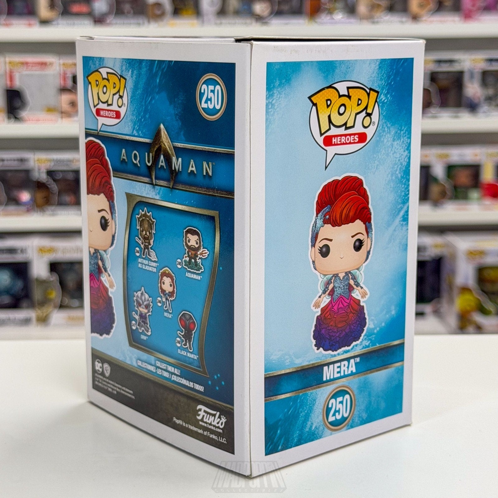 Funko Pop DC Heroes Aquaman Mera Gown GameStop 250 Aquawoman Toy Vinyl Figure