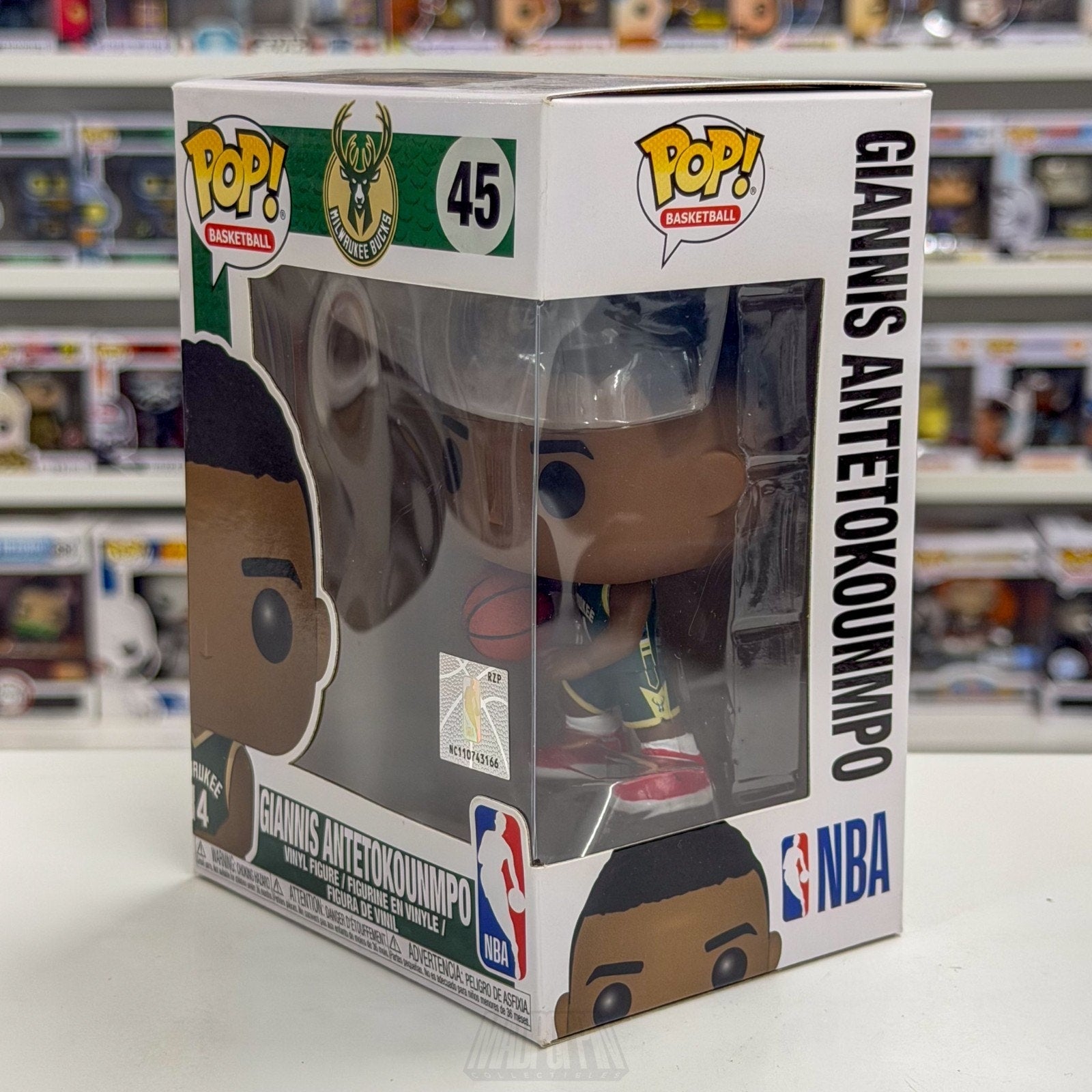 Funko Pop NBA Basketball Milwaukee Bucks Giannis Antetokounmpo 45 Vinyl Figure