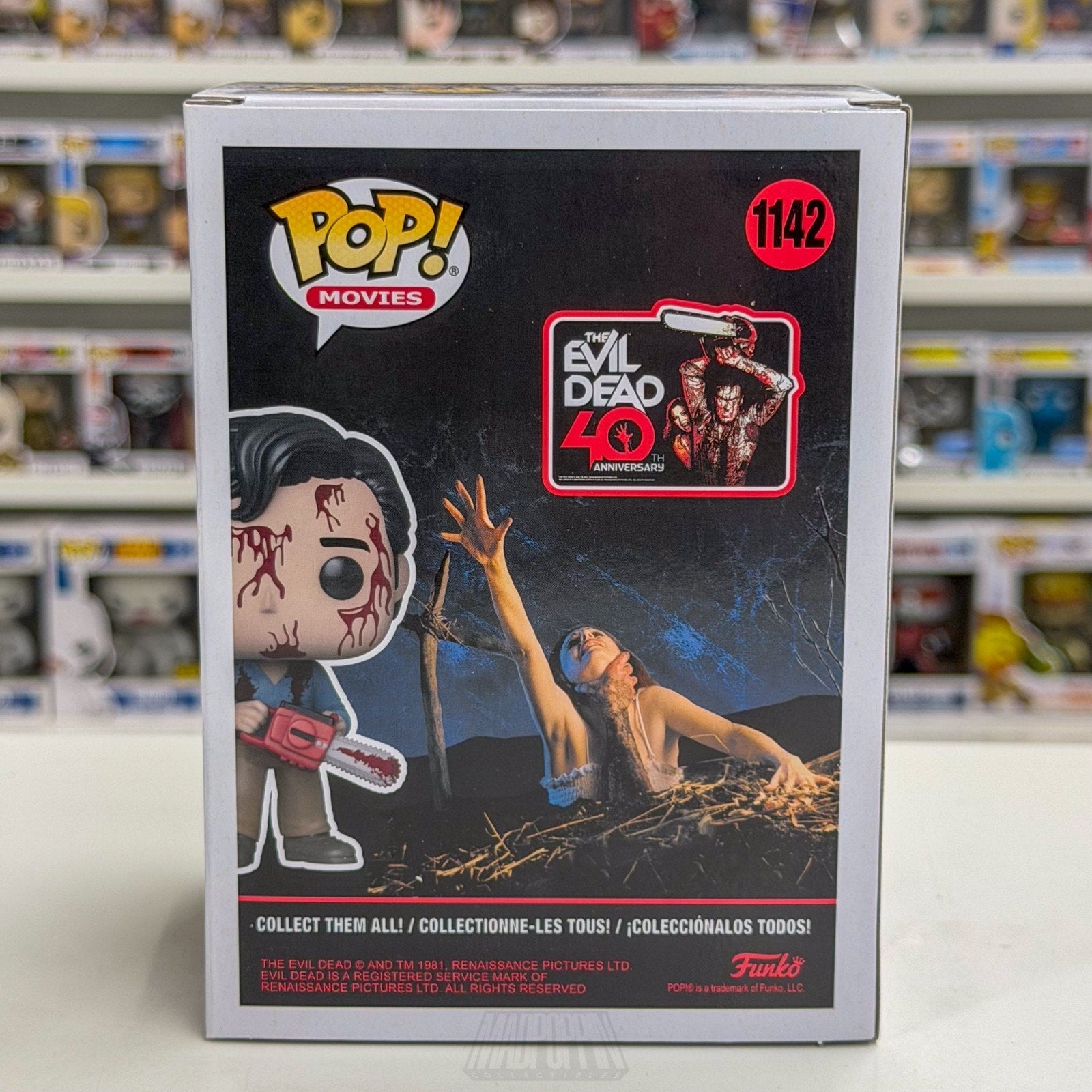 Funko Pop Movies Evil Dead 40th Ash Bloody Chase 1142 Horror Deadites Toy Figure
