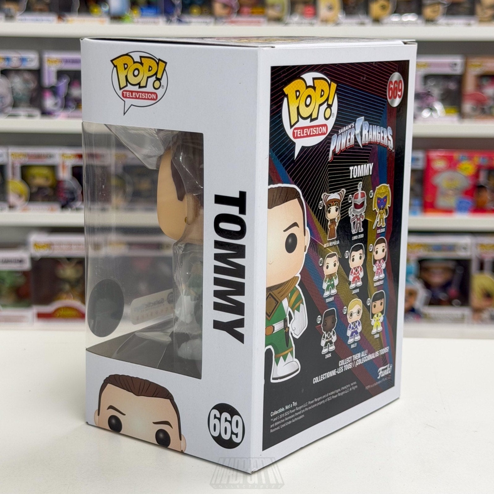 Funko Pop TV Power Rangers Tommy Green Metallic Galactic Toys 669 Vinyl Figure