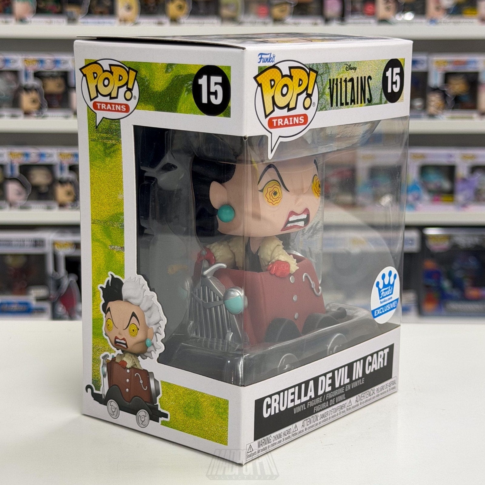 Funko Pop Trains Disney Villains Cruella de Vil Cart 15 Dalmatian Vinyl Figure
