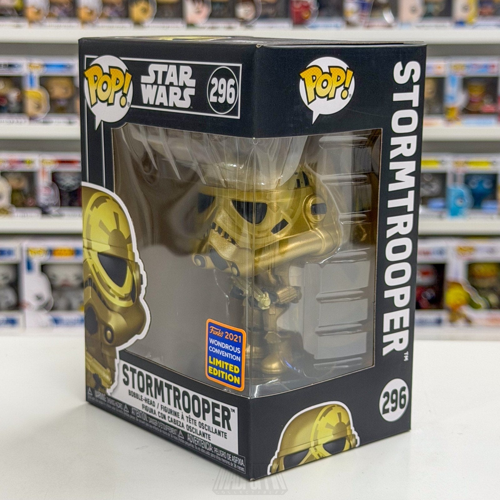 Funko Pop Star Wars Stormtrooper Gold WonderCon 296 Galactic Empire Vinyl Figure