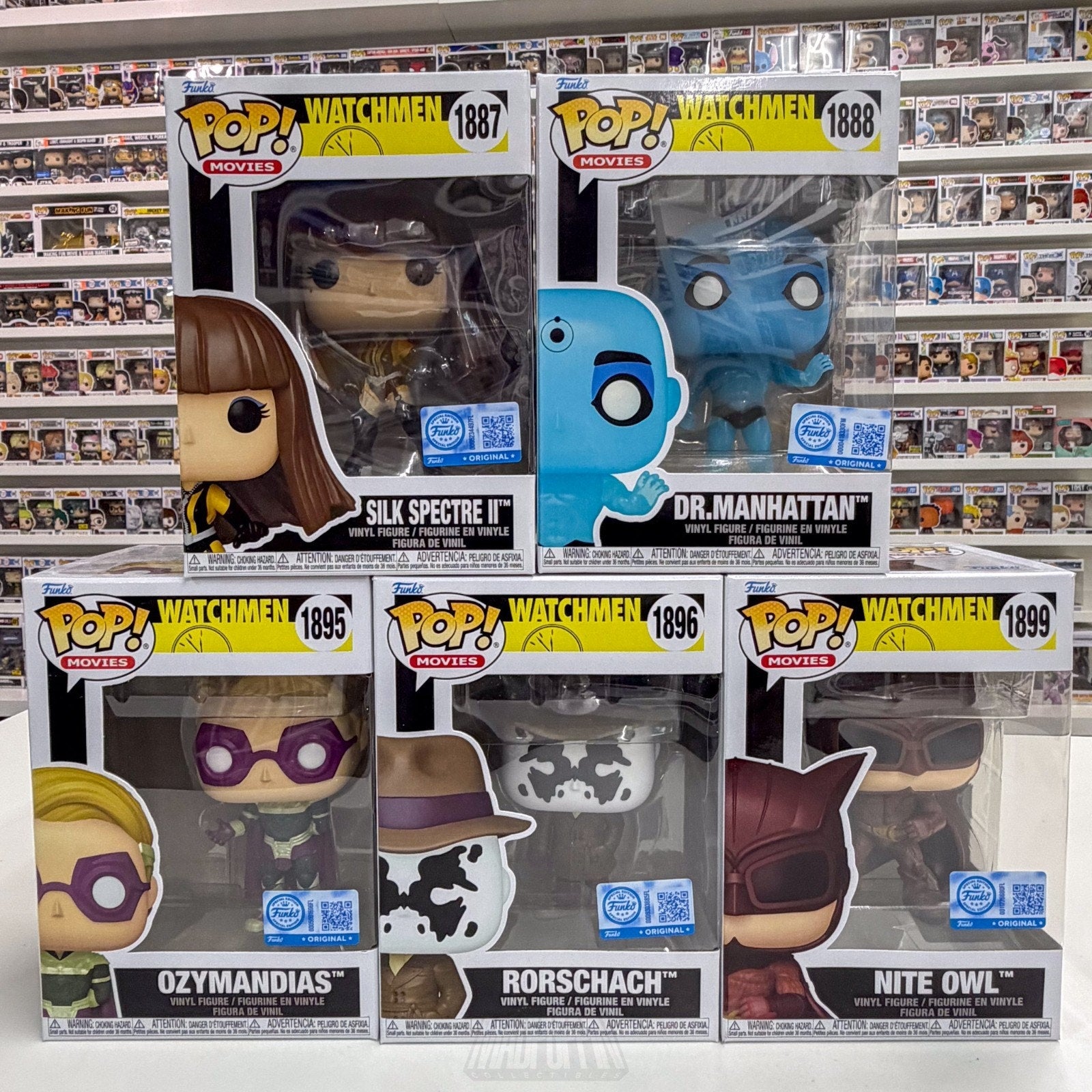 Funko Pop DC Movies Watchmen Set Silk Manhattan Ozymandias Rorschach Nite Owl