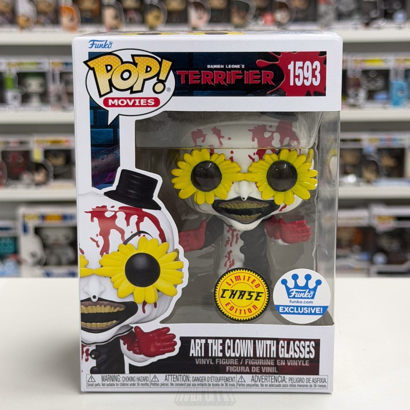 Funko Pop Movies Terrifier Art the Clown w/Glasses 1593 Horror Gore Vinyl Figure