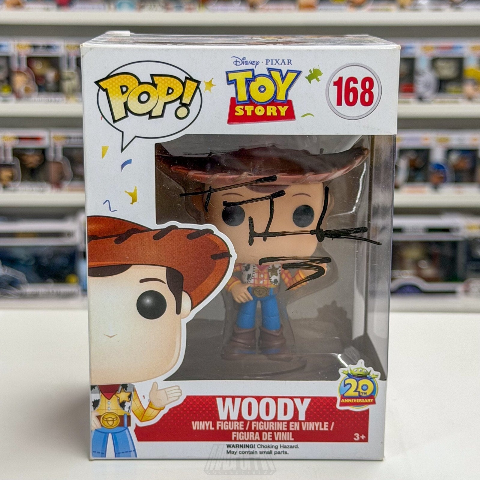 Funko Pop Disney Pixar Woody 20th Signed Tom Hanks Beckett 168 Toy Vinyl Figure