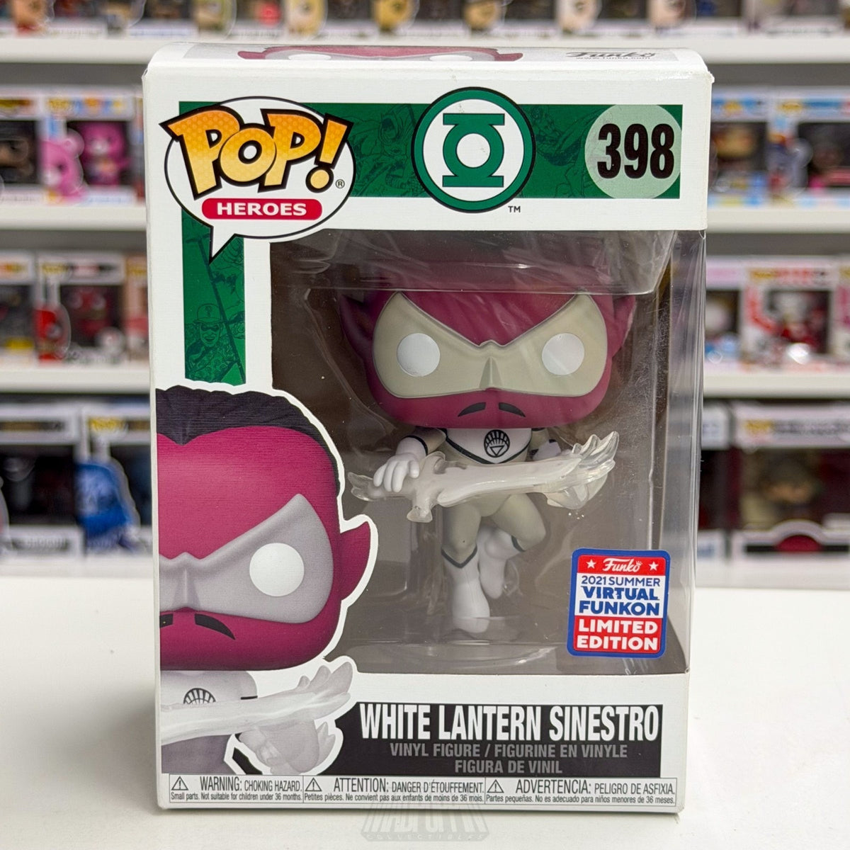 Funko Pop DC Heroes White Lantern Sinestro Virtual FunKon 398 Toy Vinyl Figure