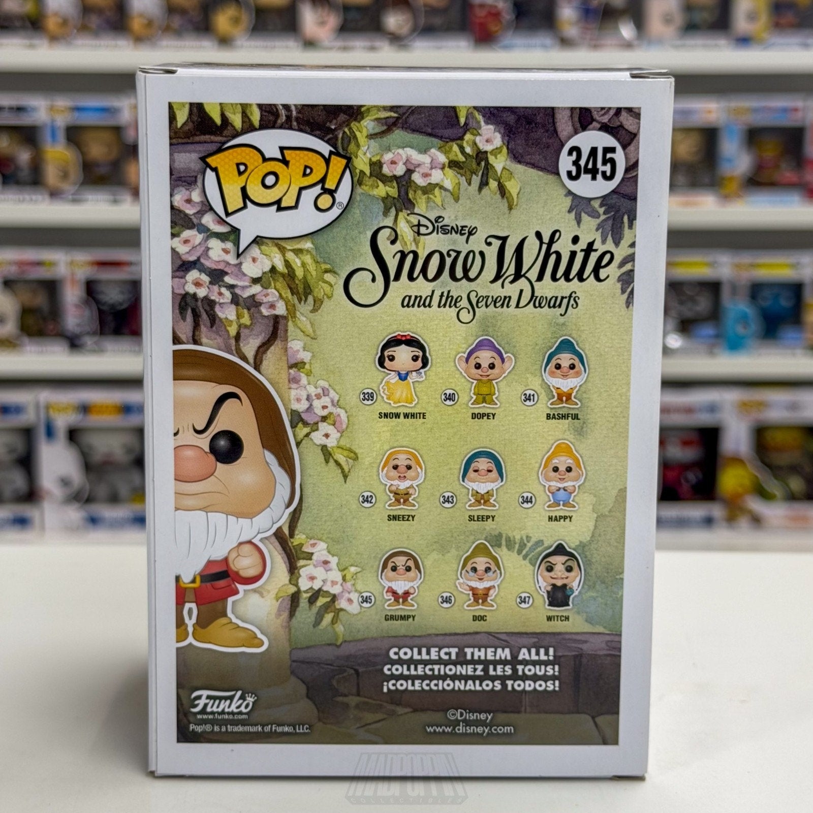 Funko Pop Disney Snow White 7 Dwarfs Grumpy 345 Animated Musical Vinyl Figure