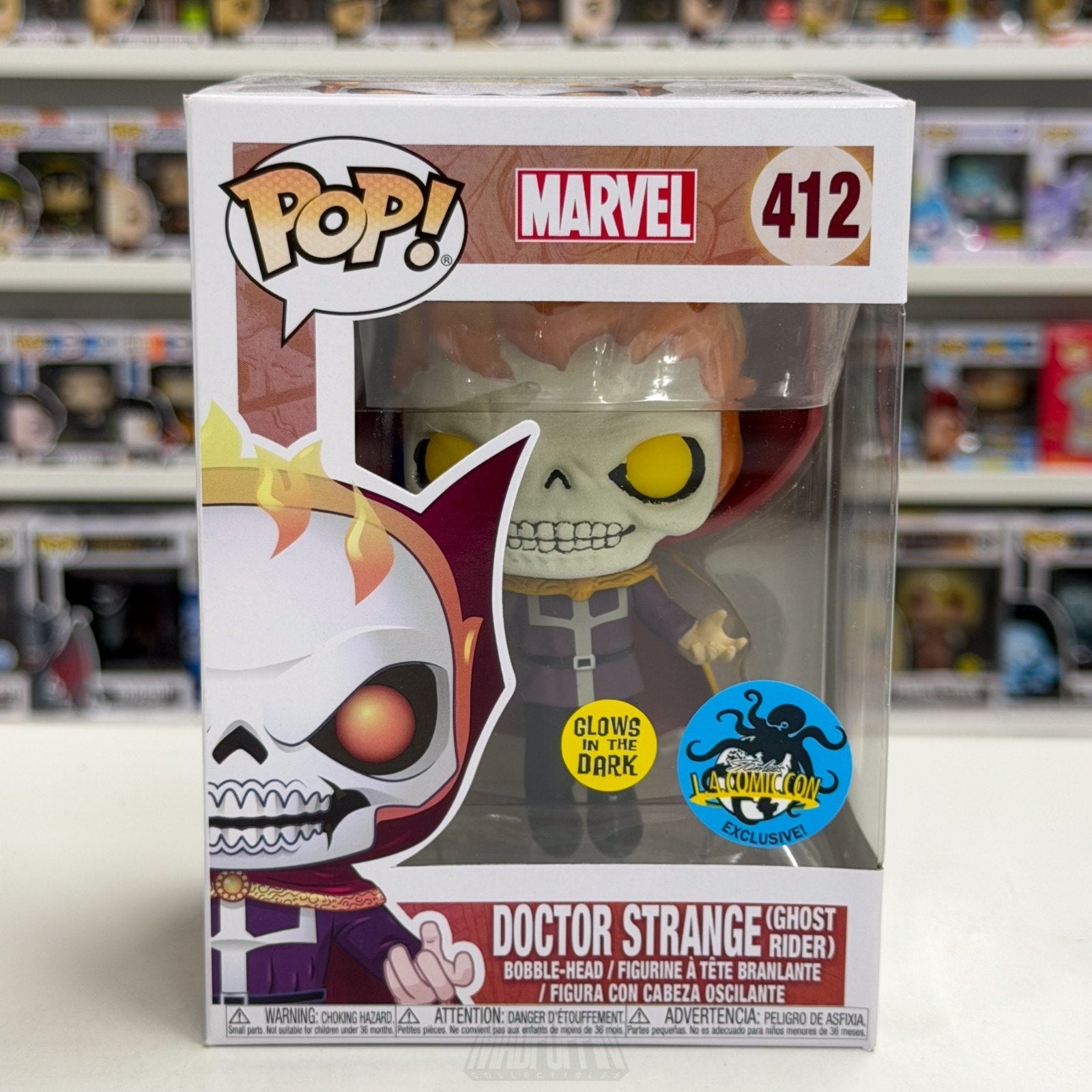 Funko Pop Marvel Doctor Strange Ghost Rider Glow LACC Comikaze 412 Vinyl Figure