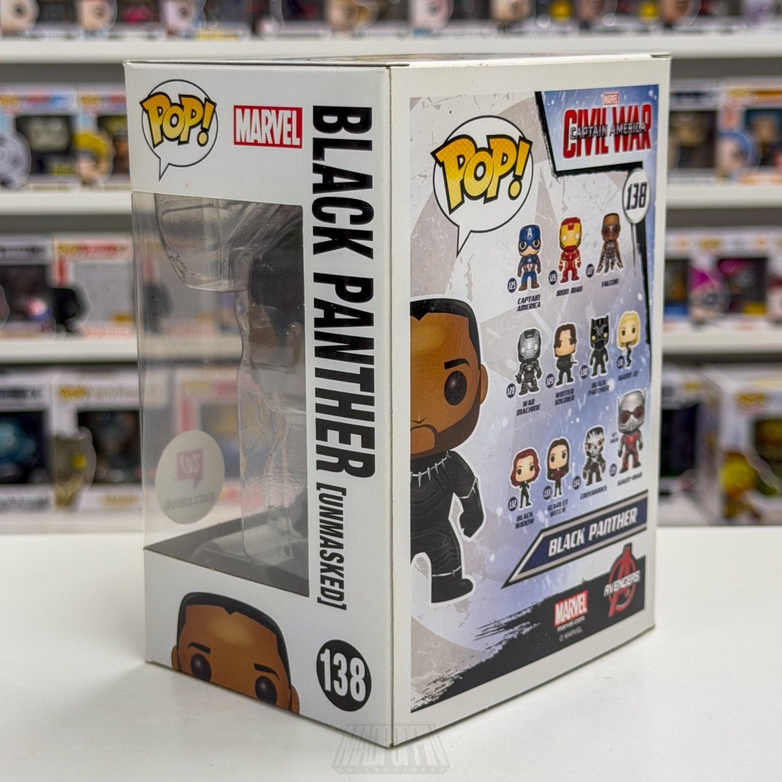 Funko Pop Marvel Civil War Black Panther Unmasked Walgreens 138 Toy Vinyl Figure