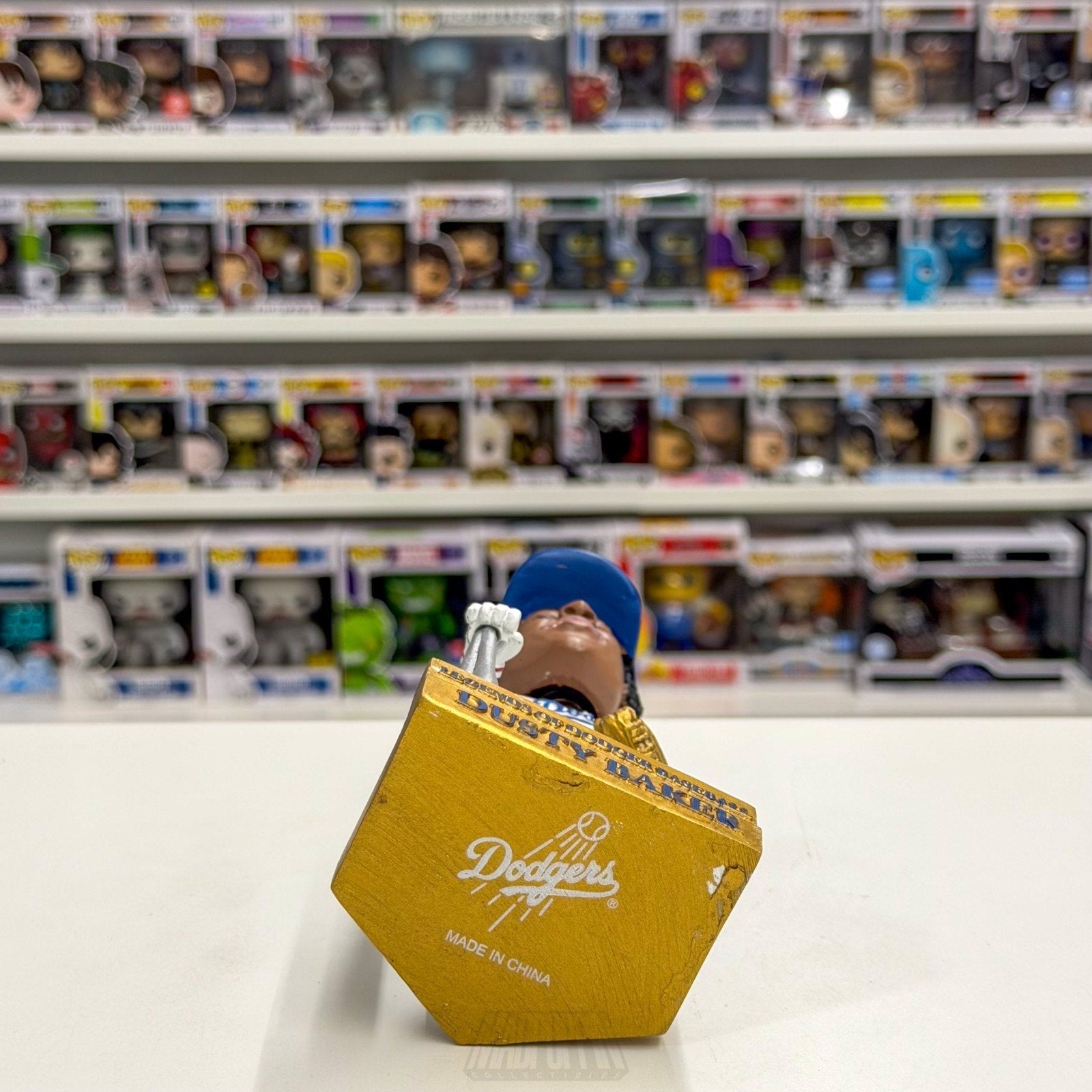 Legends of Los Angeles Dodgers Dusty Baker Bobblehead Gold Baseball MLB Figure