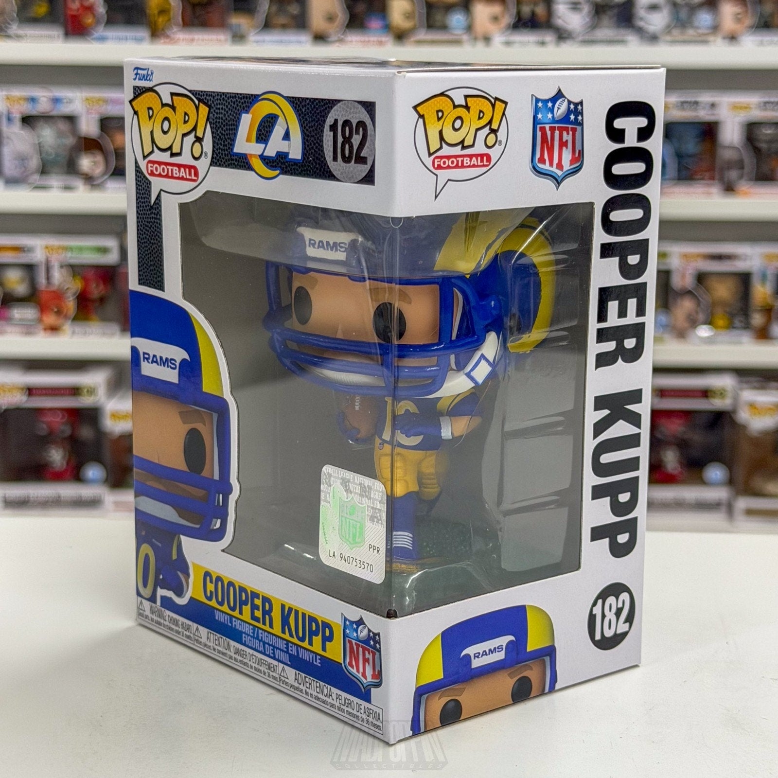 Funko Pop NFL Football Los Angeles Rams Cooper Kupp 182 Wide Receiver Toy Figure