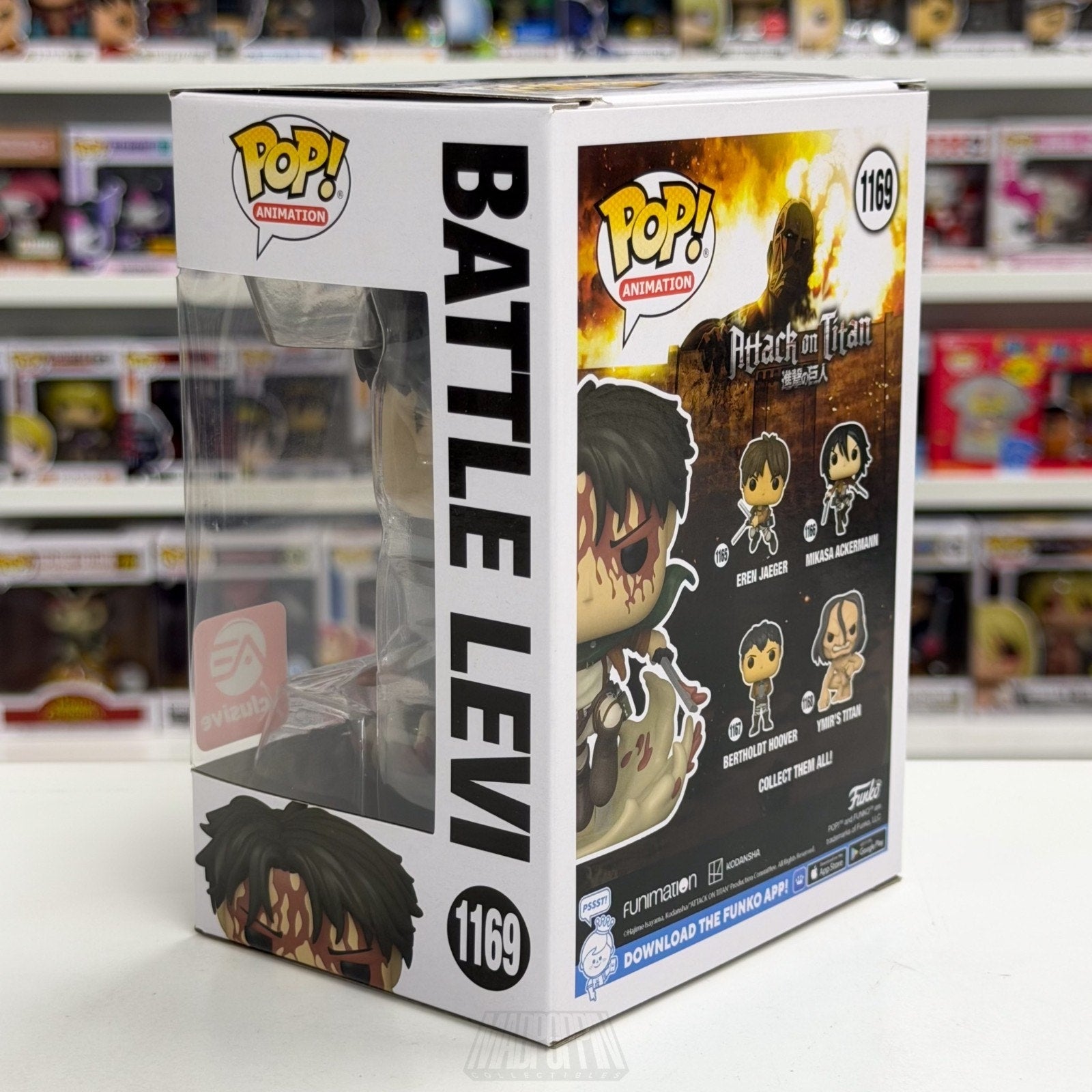 Funko Pop Anime Attack Titan Battle Levi Bloody AE Exclusive 1169 Vinyl Figure