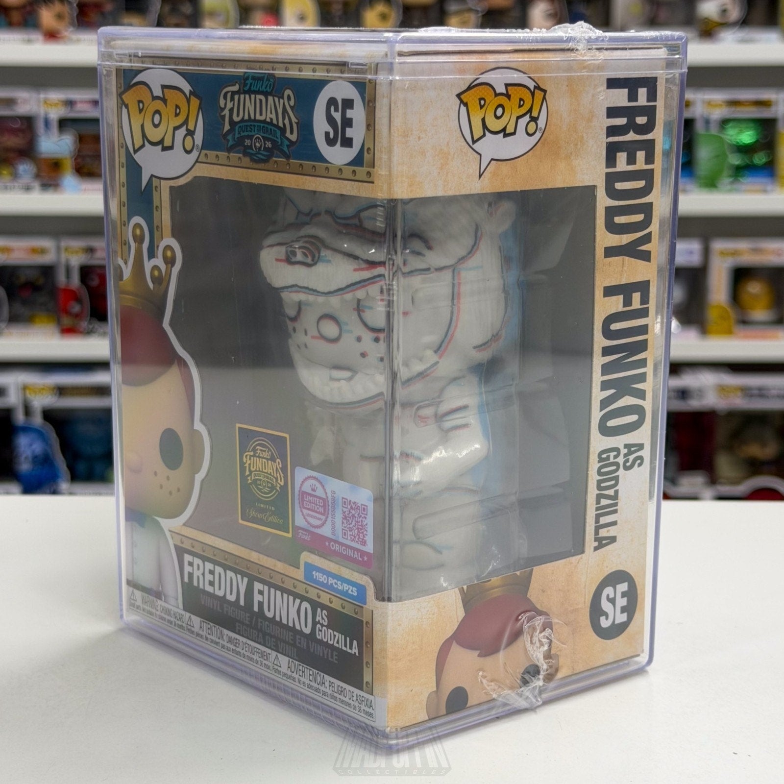 Funko Pop Fundays Freddy Godzilla Sketch SE Quest Grail SDCC 2026 CON STICKER