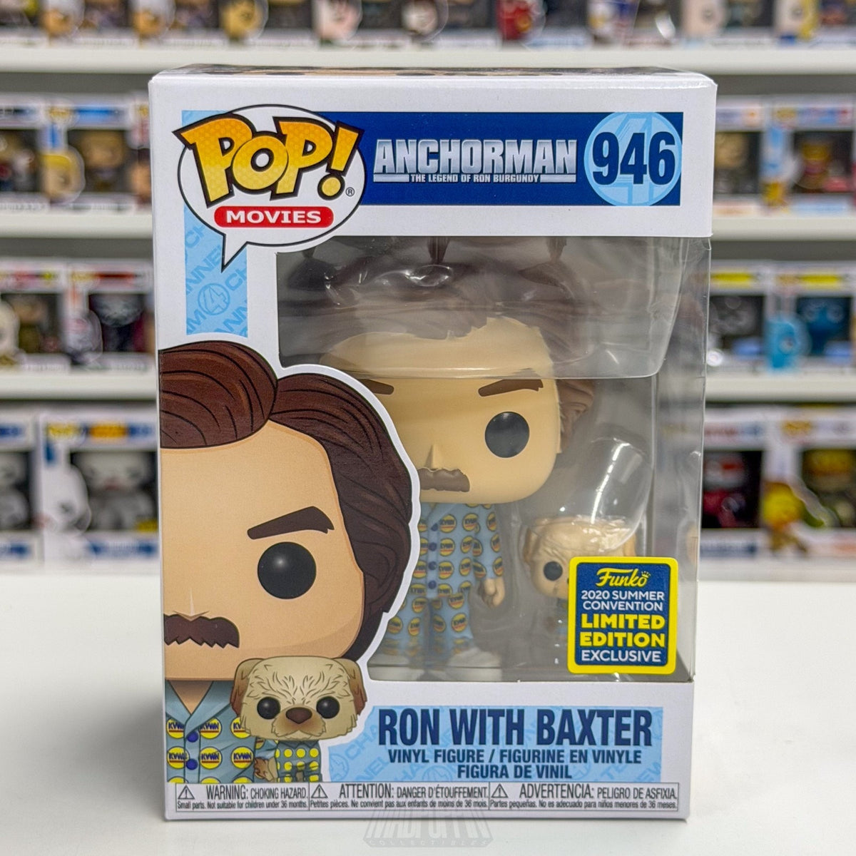 Funko Pop Movies Anchorman Ron with Baxter Exclusive 946 Comedy Toy Vinyl Figure