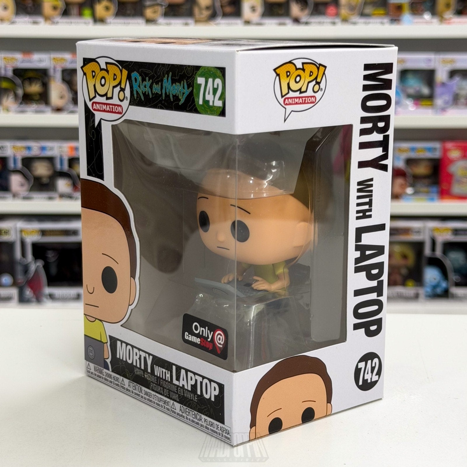 Funko Pop Animation Rick & Morty w/Laptop GameStop 742 Sci-Fi Toy Vinyl Figure