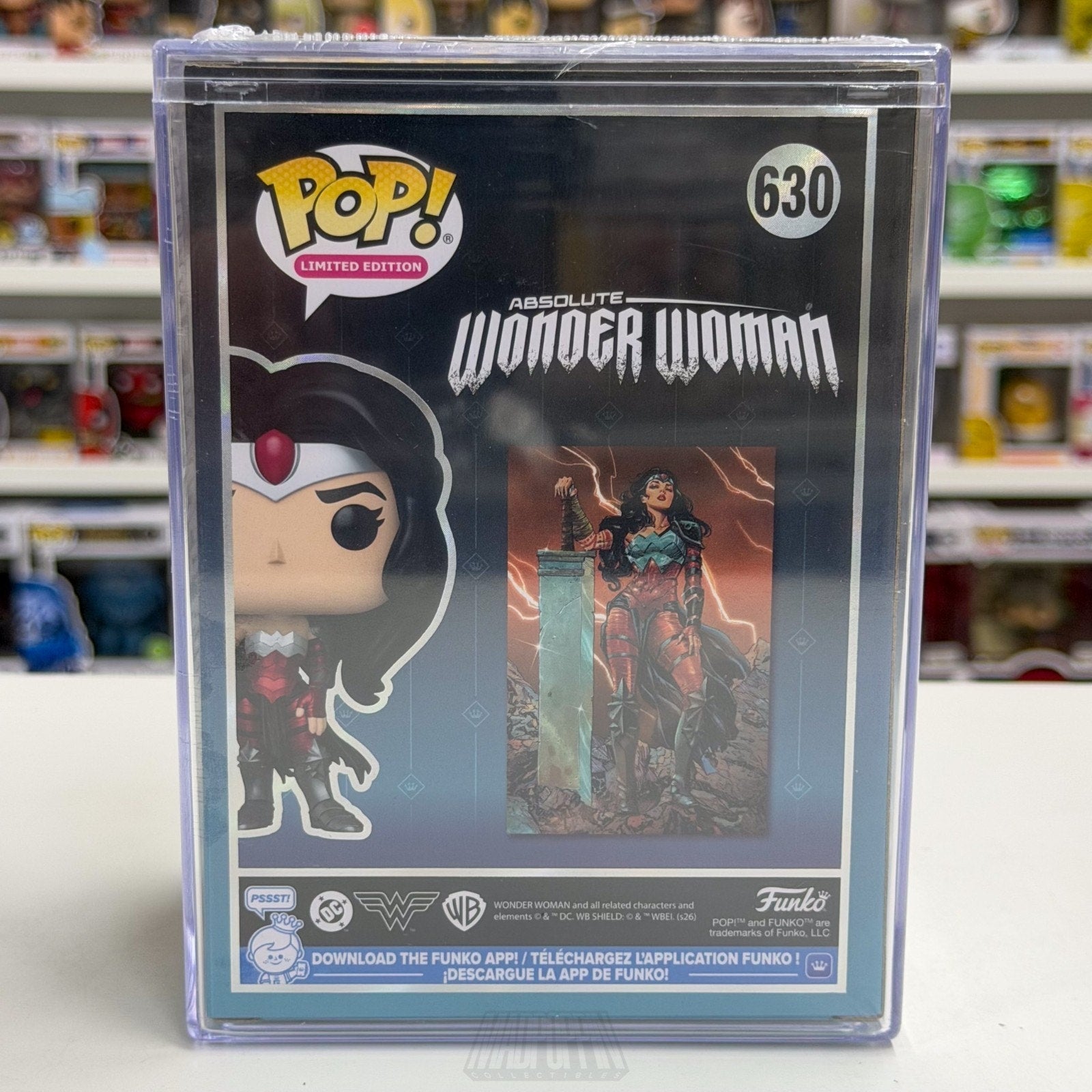Funko Pop DC Heroes Absolute Wonder Woman 630 LE 1000 SDCC 2026 Toy CON STICKER