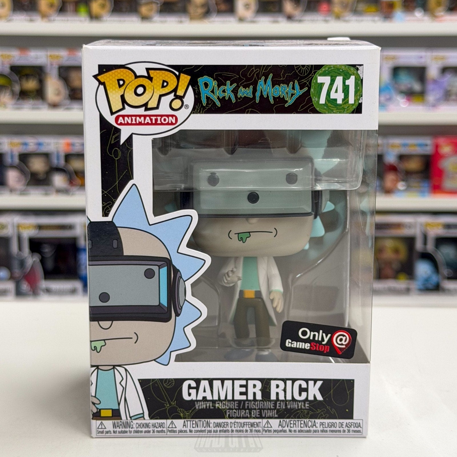 Funko Pop Animation Rick & Morty Gamer Rick GameStop 741 Cartoon Vinyl Figure