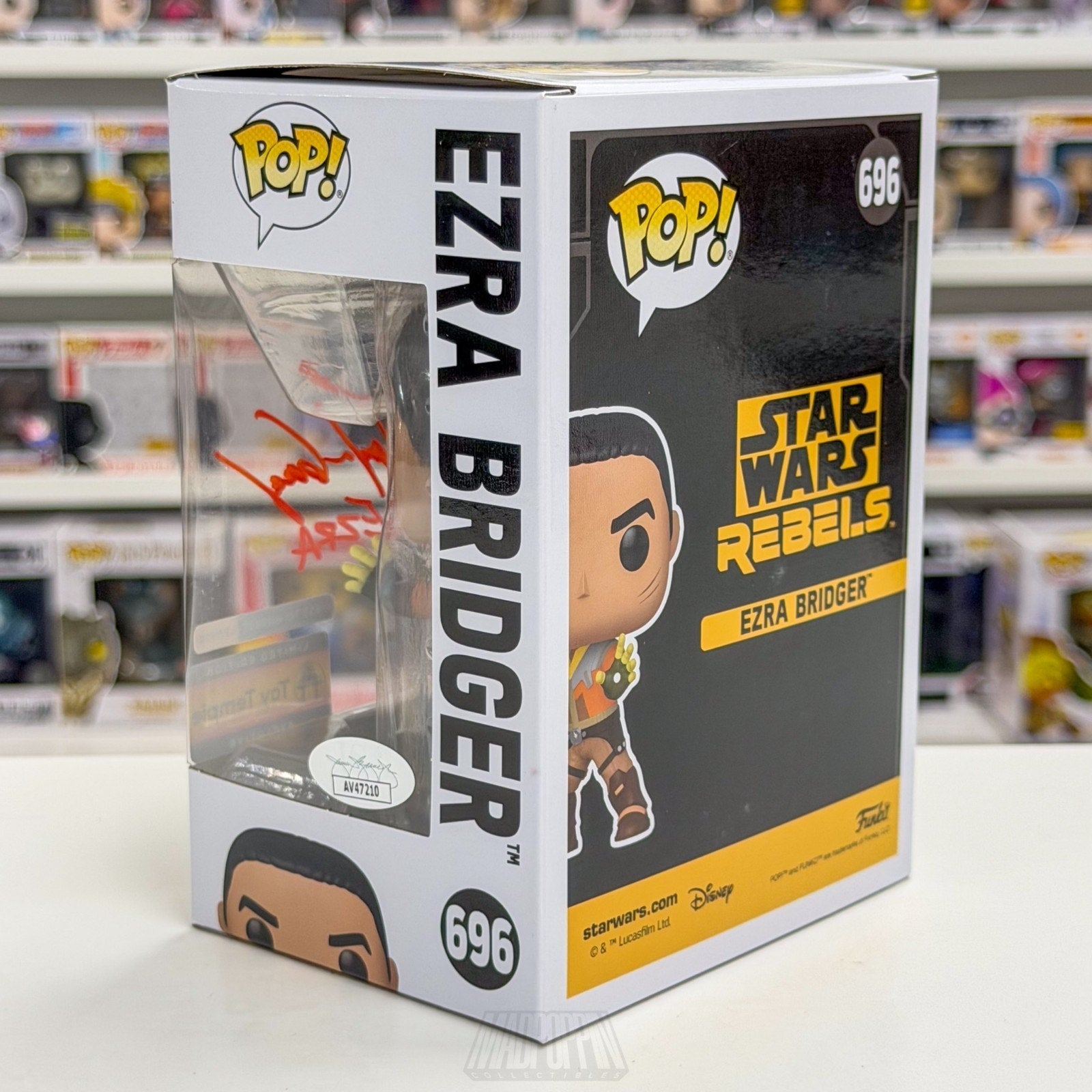 Funko Pop Star Wars Rebels Ezra Bridger Signed Taylor Gray Toy Temple 696 Figure