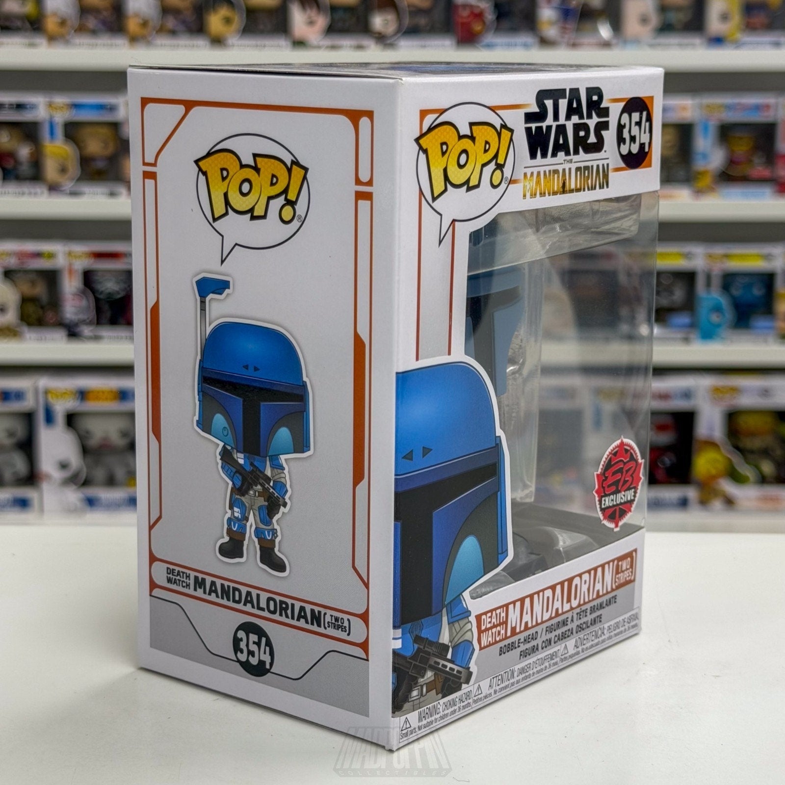 Funko Pop Star Wars Death Watch Mandalorian Two Stripes EB Games 354 Toy Figure