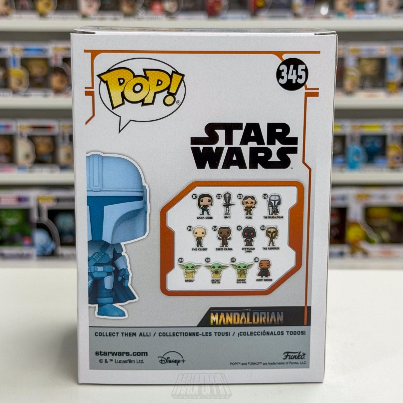 Funko Pop Star Wars Mandalorian Holographic Glow Entertainment Earth 345 Figure