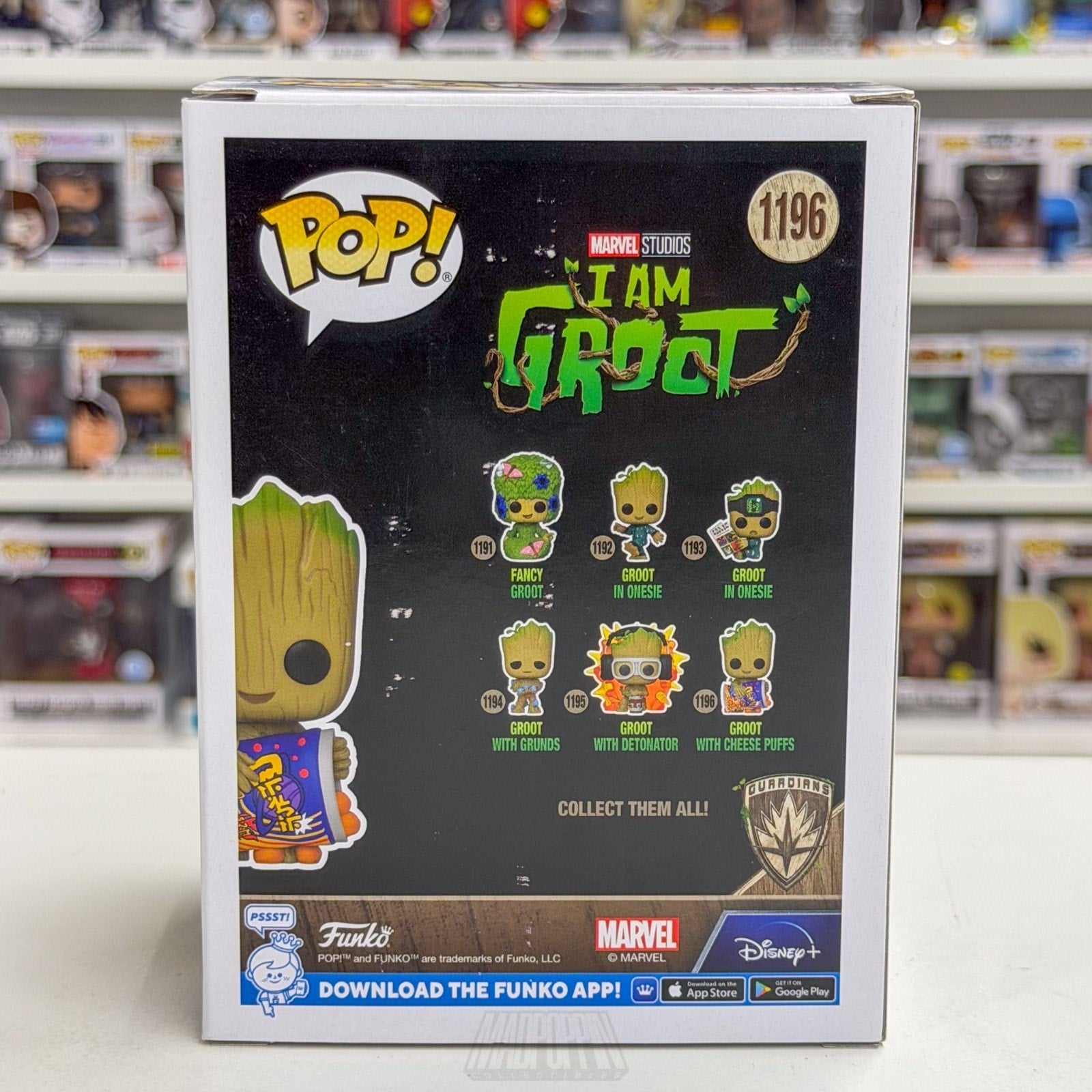 Funko Pop Marvel I Am Baby Groot with Cheese Puffs 1196 GOTG Toy Vinyl Figure