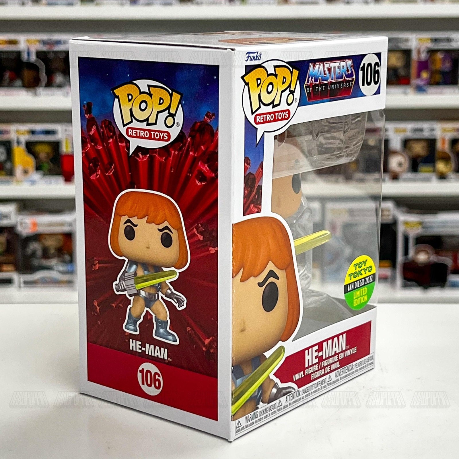 Funko Pop Retro Toys MOTU He-Man Sword of Power SDCC Toy Tokyo 106 Vinyl Figure