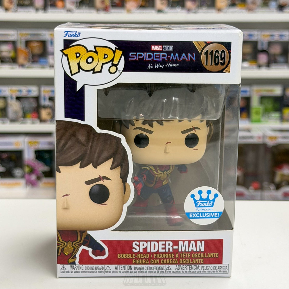 Funko Pop Marvel No Way Home Spider-Man Unmasked w/Scars 1196 Toy Vinyl Figure