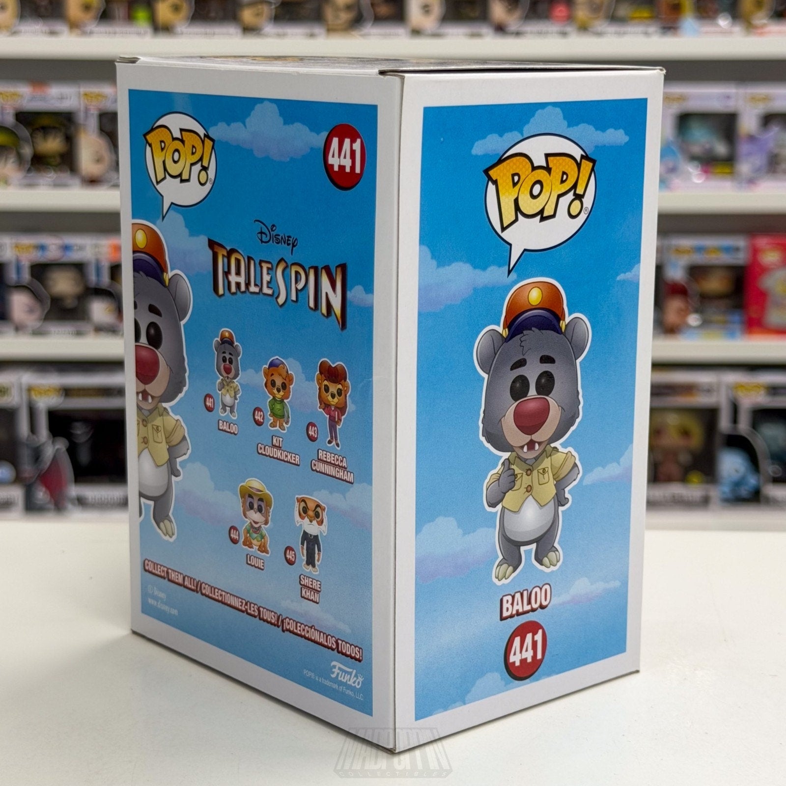 Funko Pop Disney Tailspin Baloo Flocked Target Excl 441 Bear Pilot Vinyl Figure