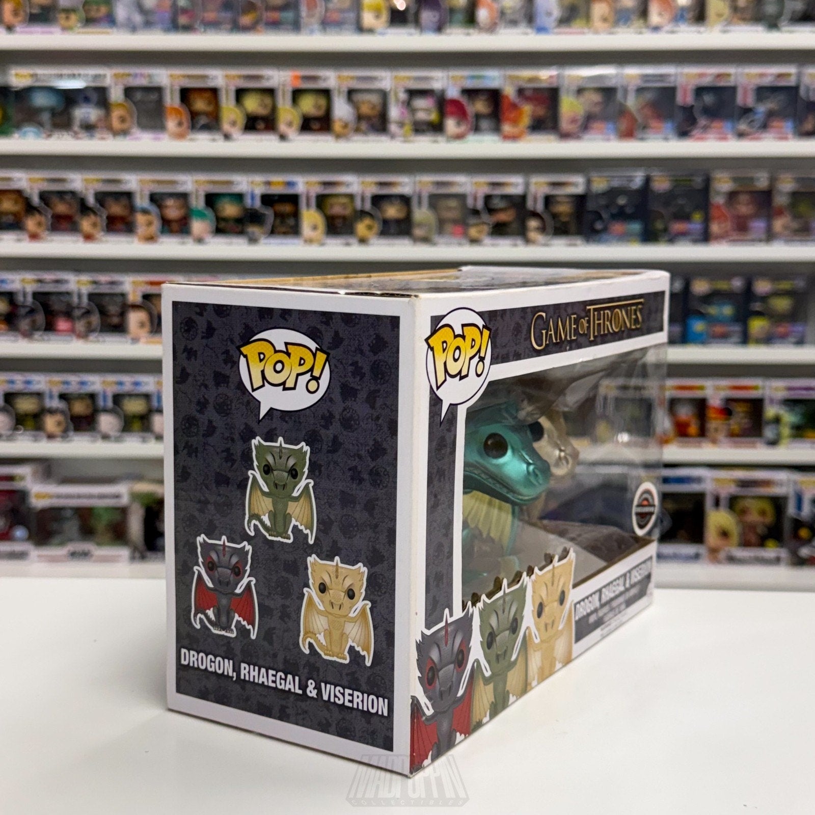 Funko Pop TV Game of Thrones Drogon Rhaegal Viserion GameStop 3 Pack Toy Figure