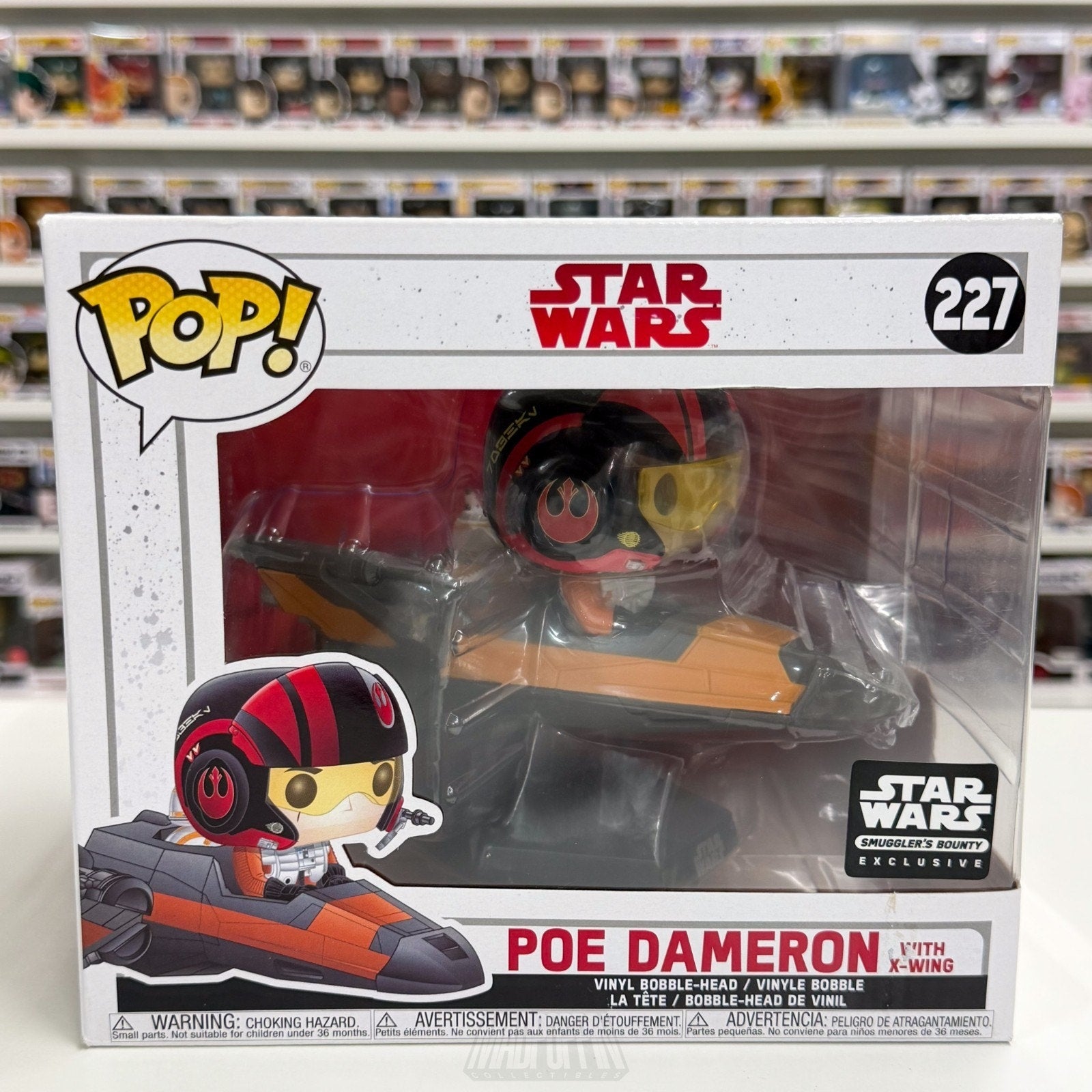 Funko Pop Rides Star Wars Poe Dameron X-Wing Smugglers Bounty 227 Vinyl Figure
