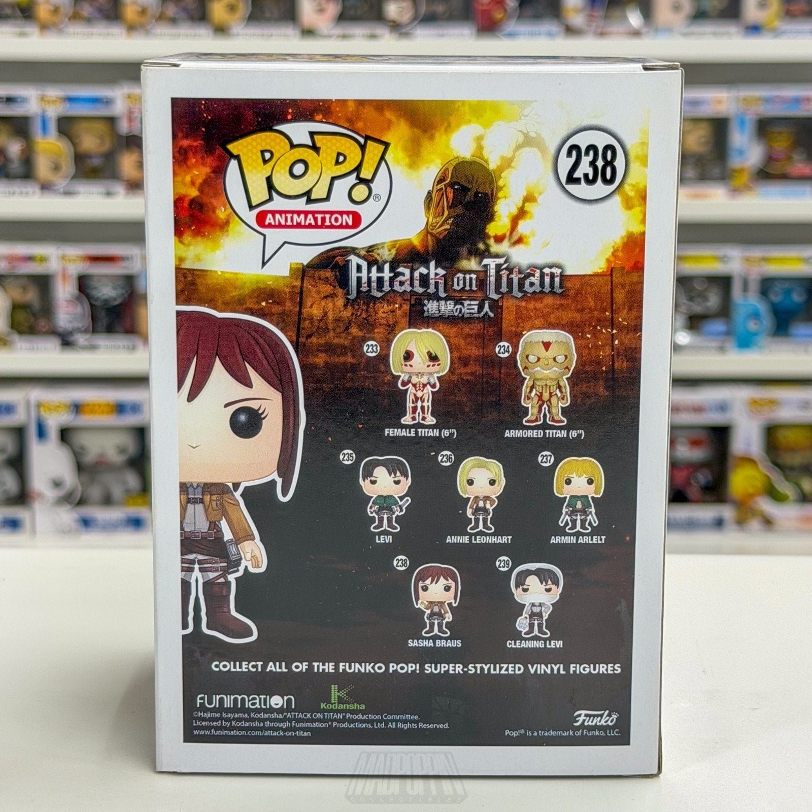 Funko Pop Anime Attack Titan Sasha Braus GameStop 238 Japan Manga Vinyl Figure
