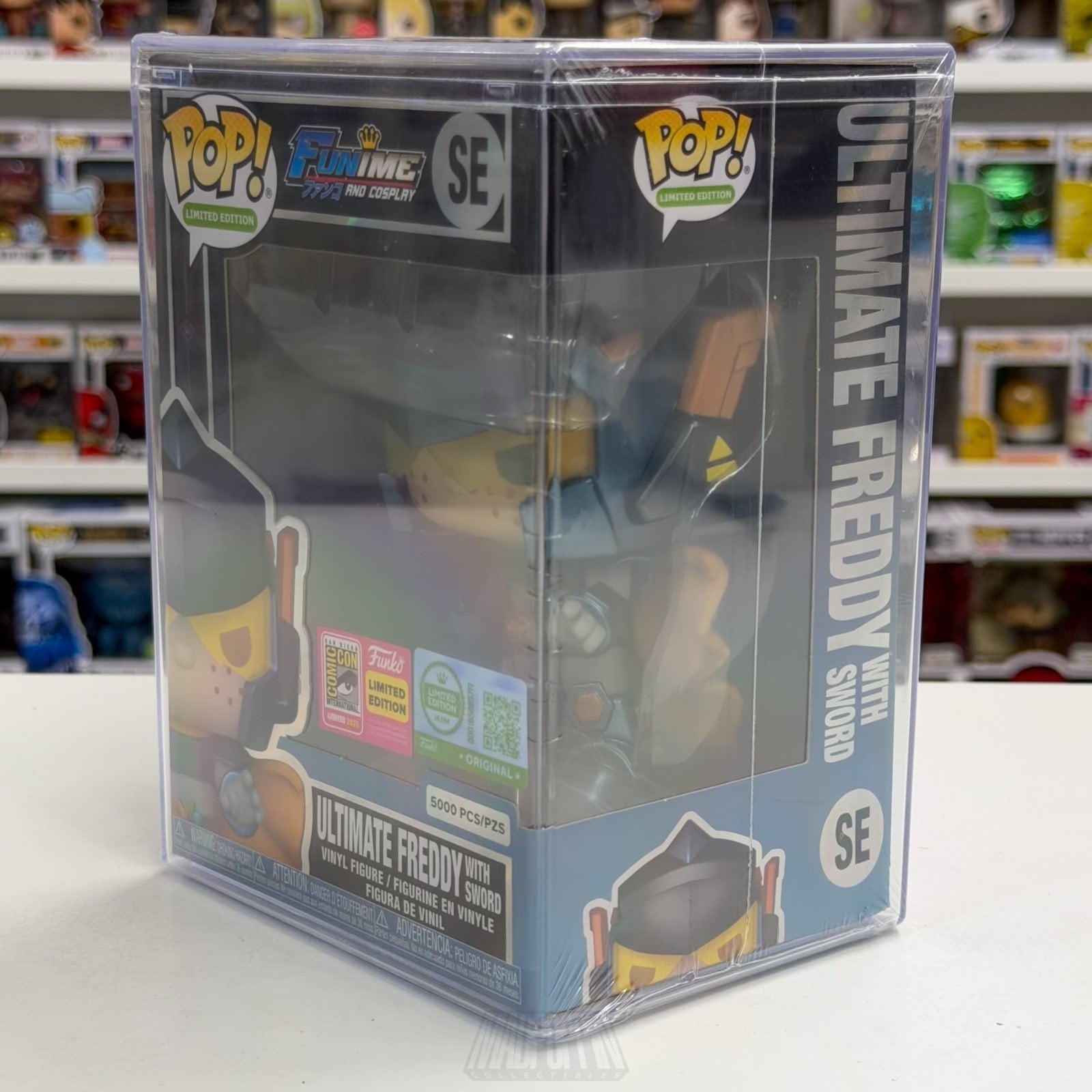 Funko Pop Funime & Cosplay Ultimate Freddy Sword SE 5000 SDCC 2026 CON STICKER