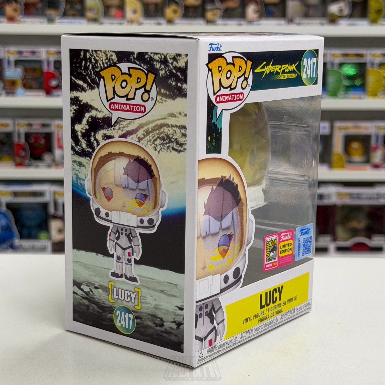 Funko Pop Animation Cyberpunk Edgerunners Lucy 2417 SDCC 2026 Toy CON STICKER
