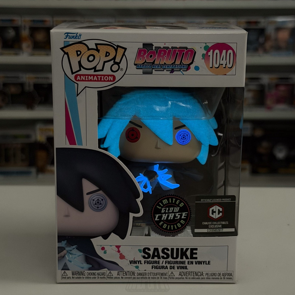 Funko Pop Anime Boruto Sasuke Glow Chalice Chase 1040 Japan Manga Vinyl Figure