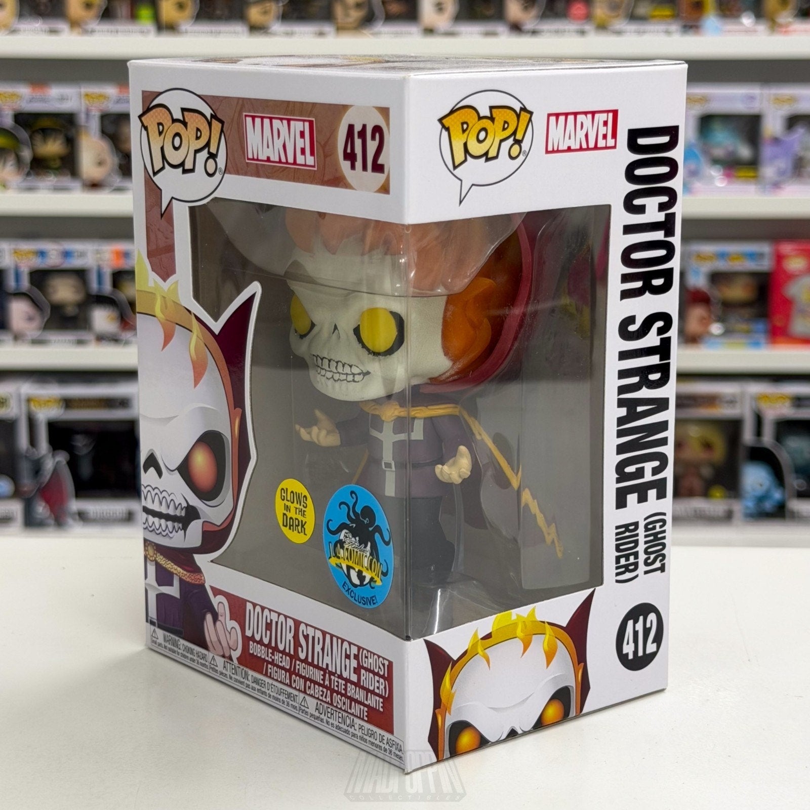 Funko Pop Marvel Doctor Strange Ghost Rider Glow LACC Comikaze 412 Vinyl Figure