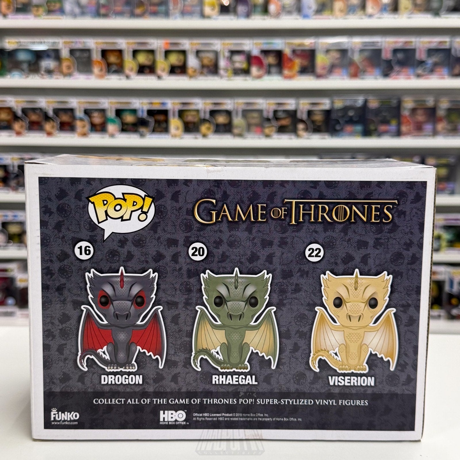 Funko Pop TV Game of Thrones Drogon Rhaegal Viserion GameStop 3 Pack Toy Figure