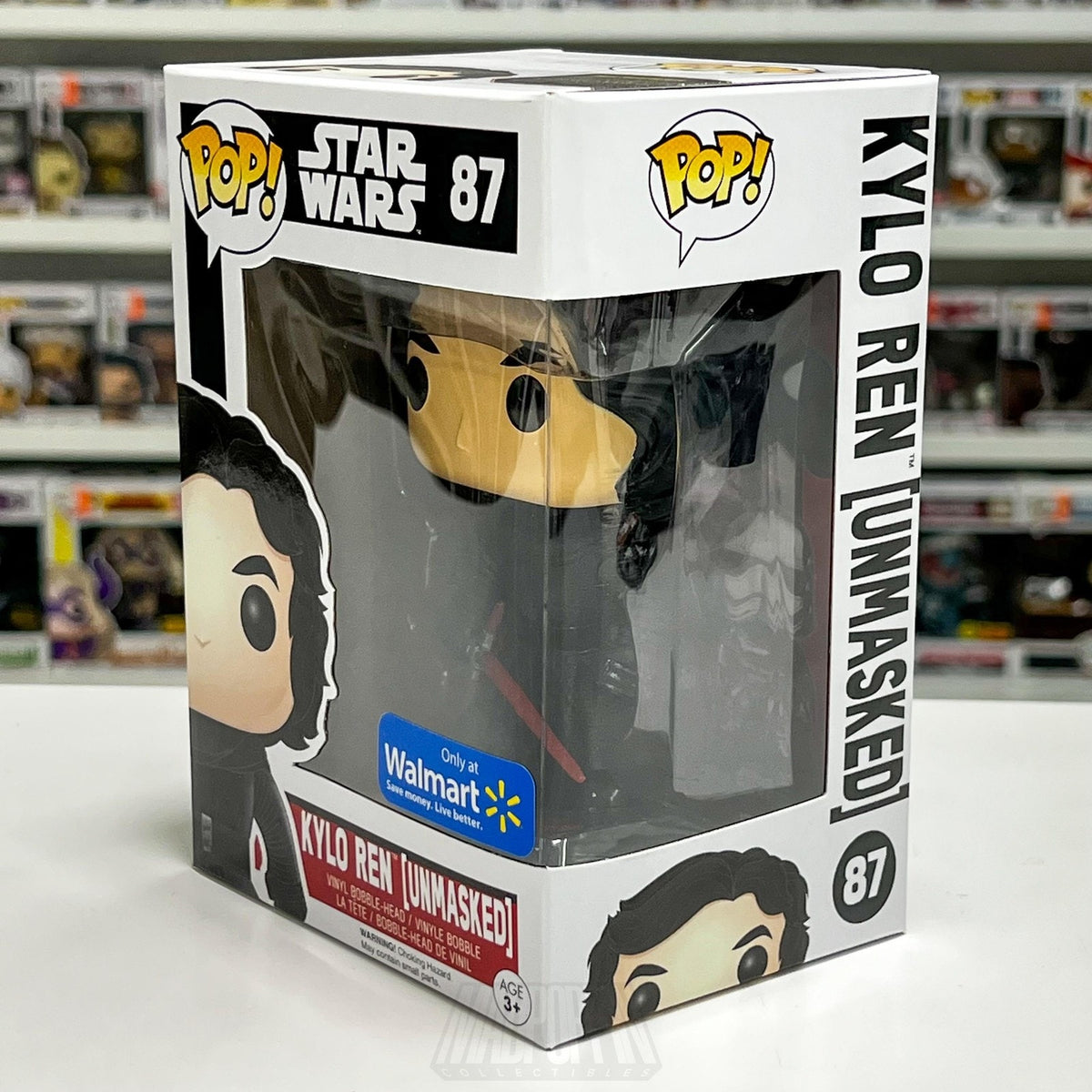 Funko Pop Star Wars Kylo Ren 87 Unmasked Walmart Exclusive Bobble-Head Figure