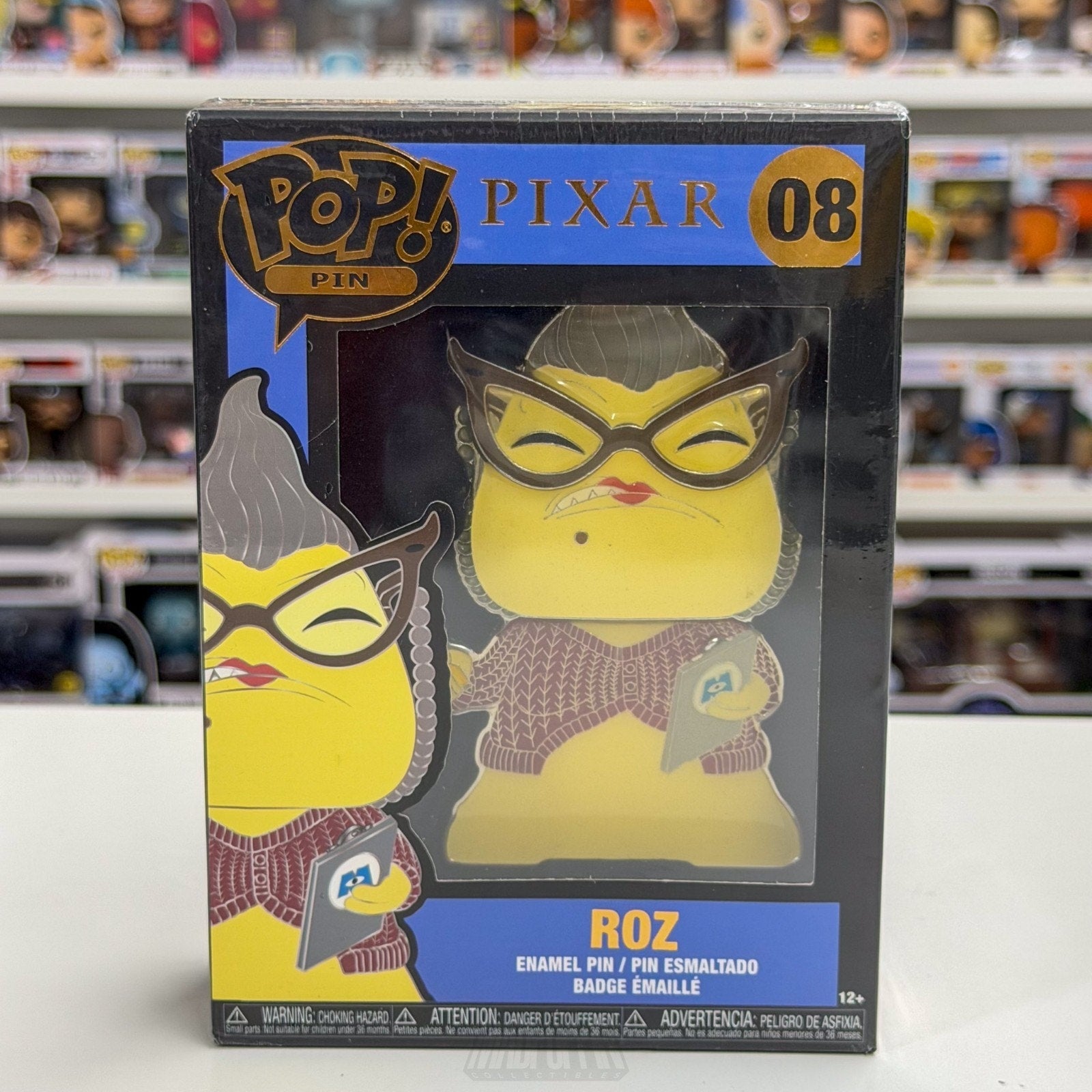 Funko Pop Pin Disney Pixar Monsters Inc Roz 08 Animation Enamel Vinyl Figure