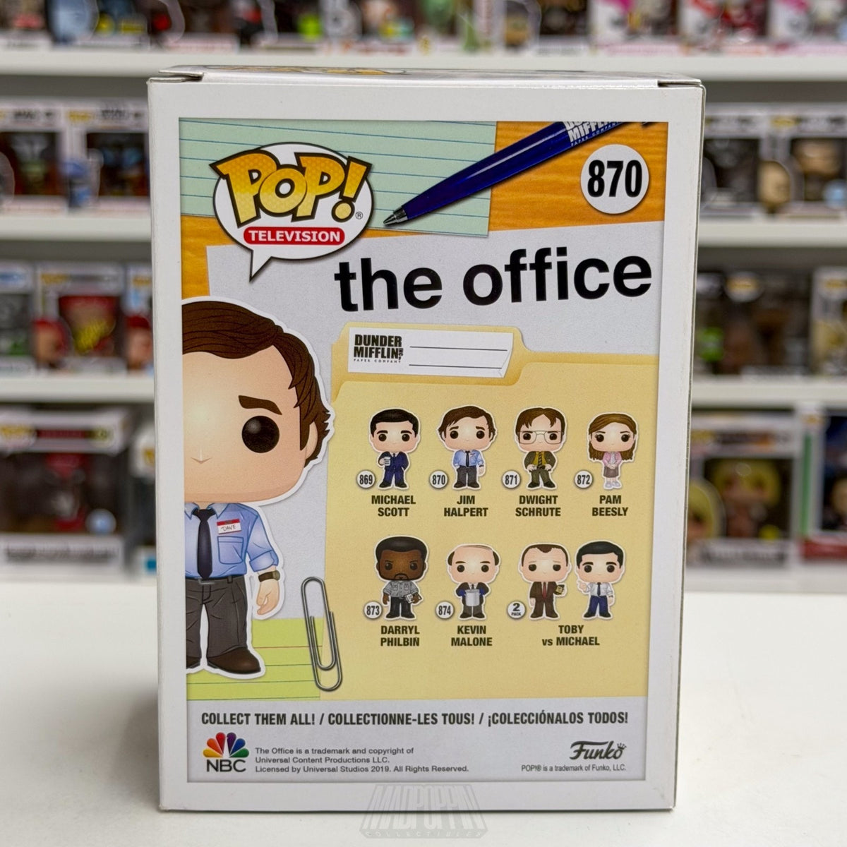 Funko Pop TV The Office Jim Halpert 870 Dunder Mifflin Salesman Toy Vinyl Figure