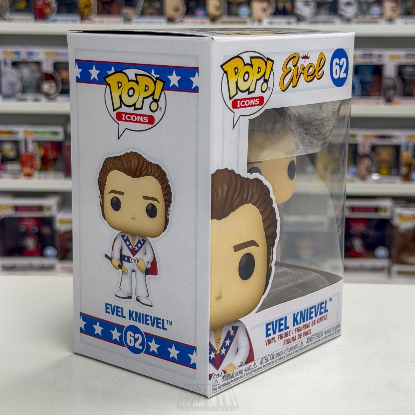 Funko Pop Icons Evel Knievel 62 American Stunt Performer Entertainer Toy Figure