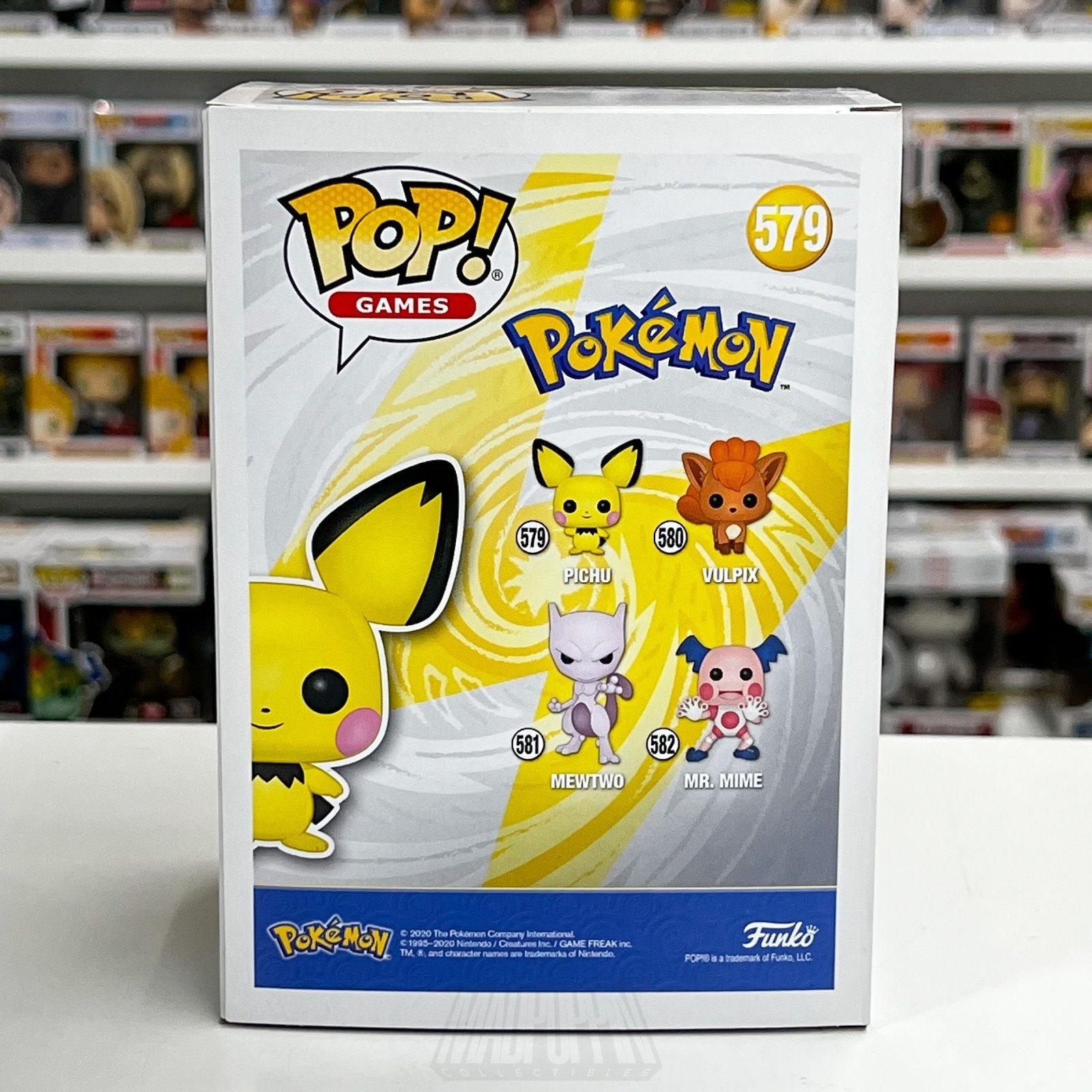 Funko Pop Games Pokemon Pichu Flocked WonderCon 579 Official Sticker TCG Figure