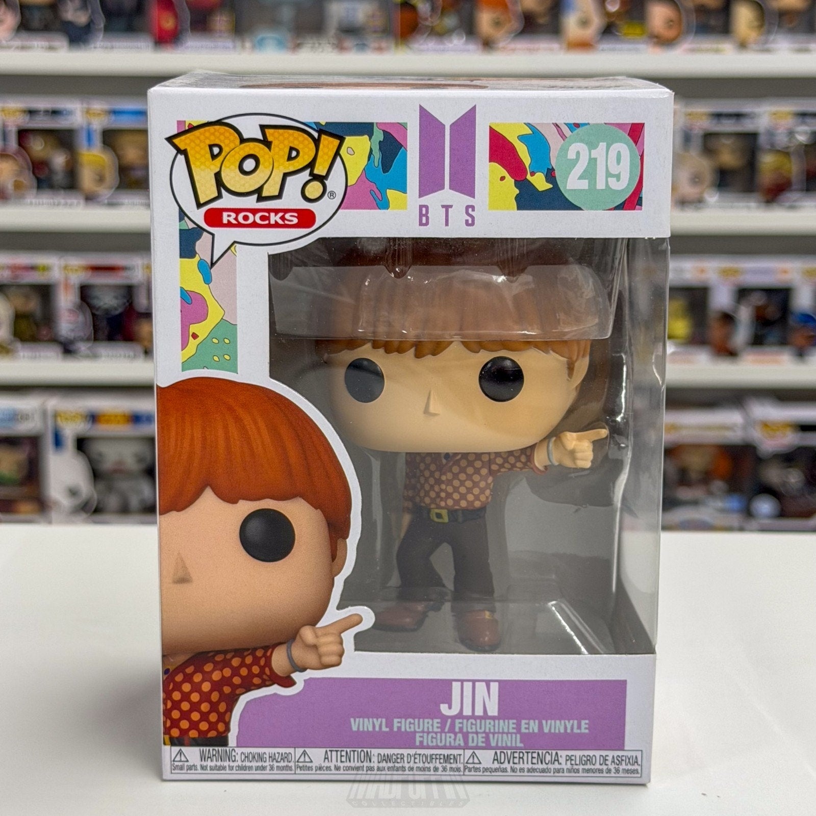 Funko Pop Rocks BTS Dynamite Jin 219 Boy Band Korean K-Pop Toy Vinyl Figure