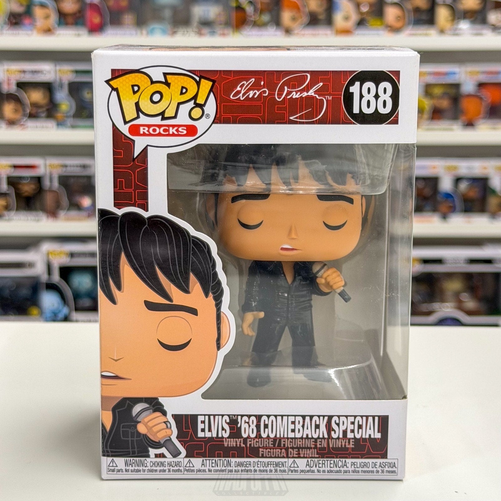 Funko Pop Elvis Presley 68 Comeback Special 188 King of Rock & Roll Vinyl Figure