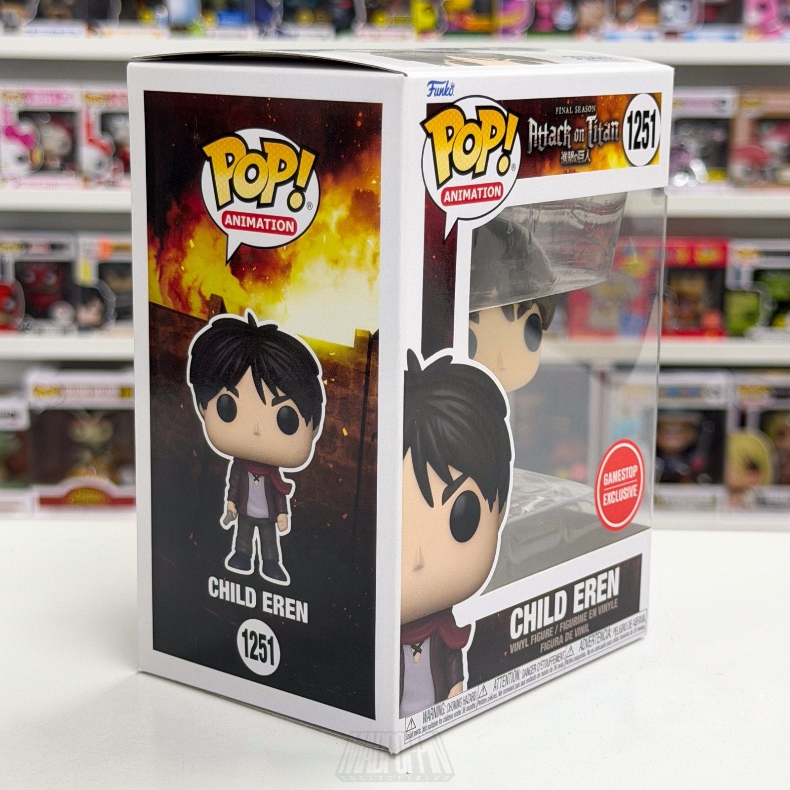 Funko Pop Anime Attack on Titan Child Eren Jaeger GameStop 1251 Manga Toy Figure