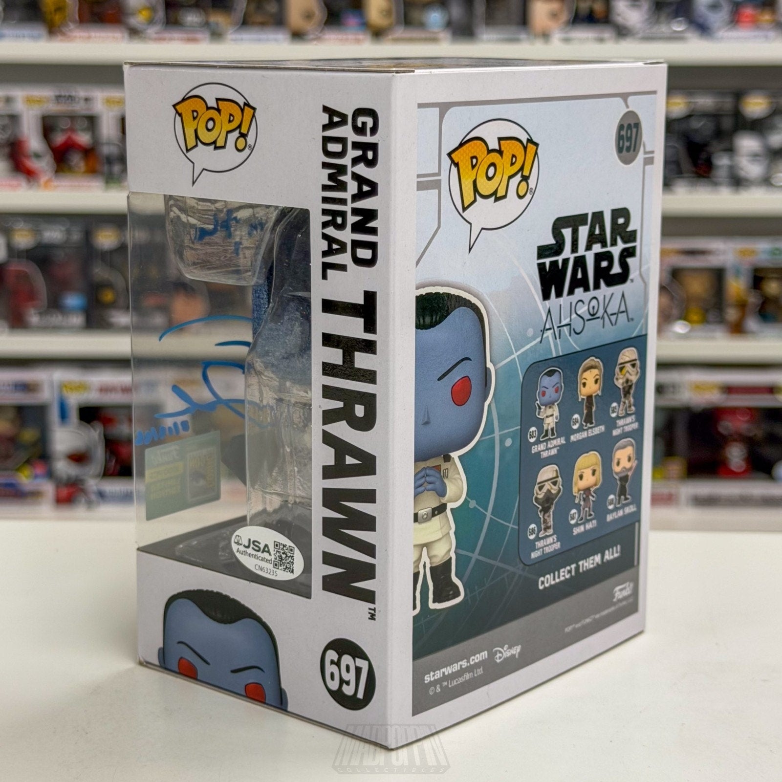 Funko Pop Star Wars Grand Admiral Thrawn Diamond SDCC Auto Signed JSA 697 Figure