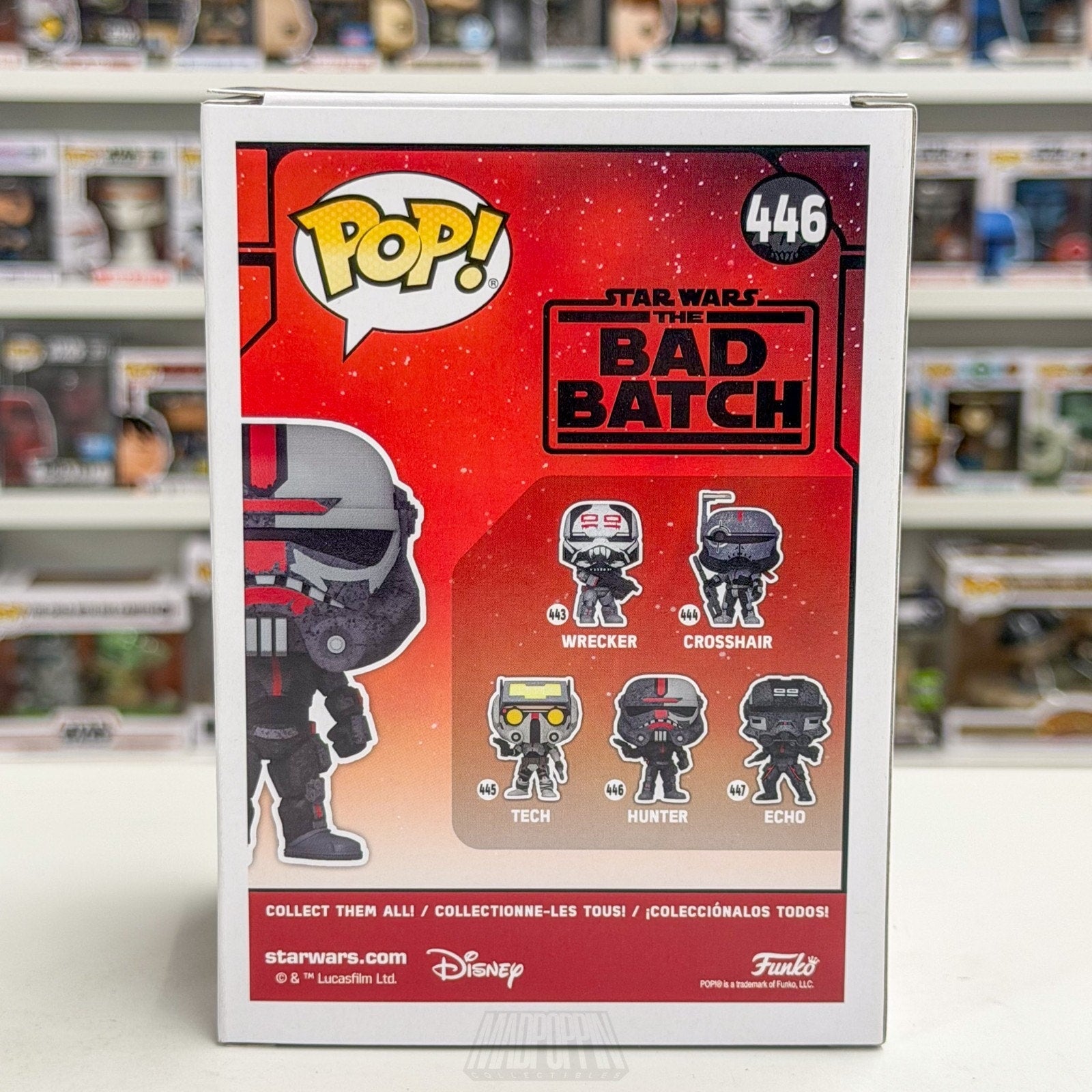 Funko Pop Star Wars Bad Batch Hunter 446 Clone Commando Trooper Toy Vinyl Figure